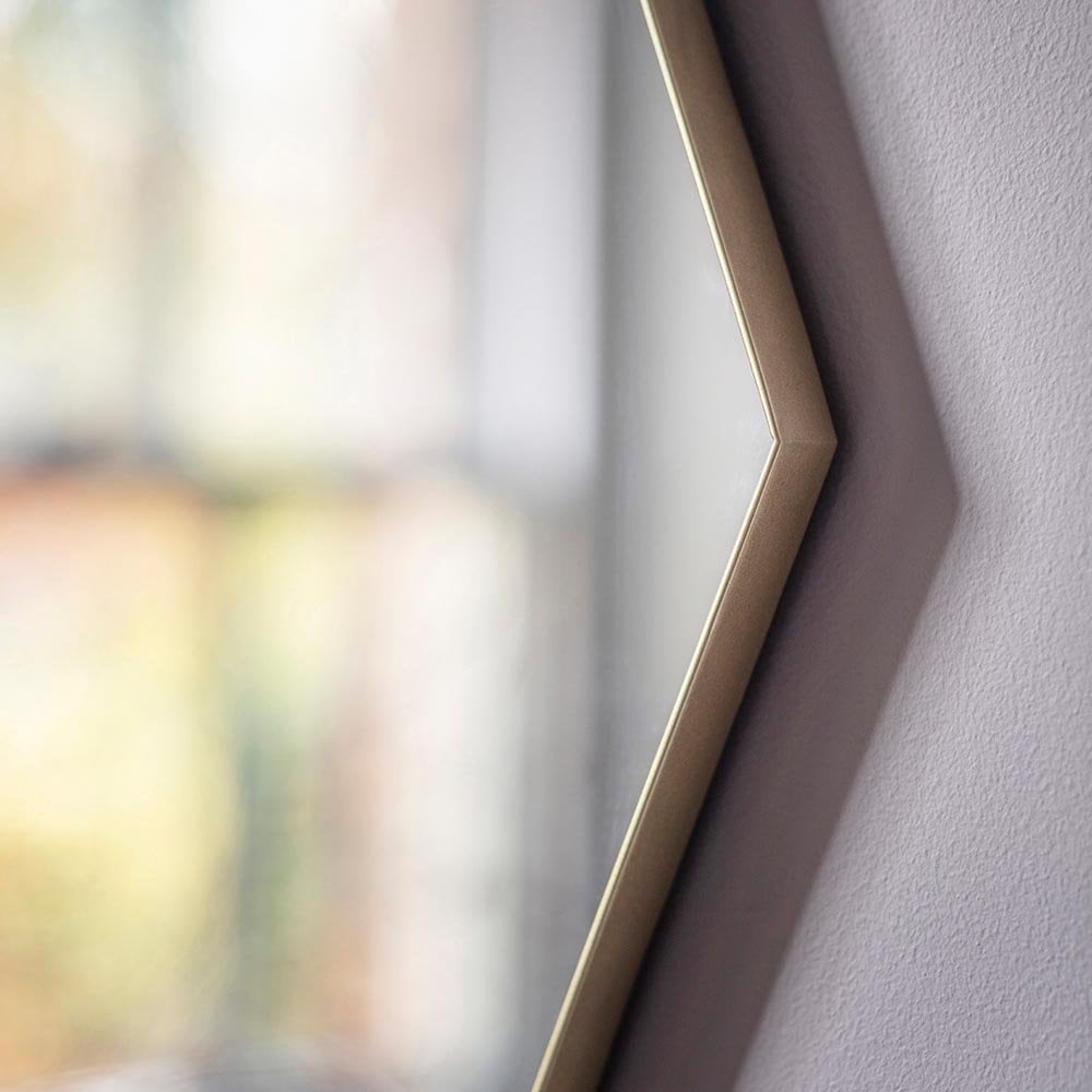 Mura Welshpool Octagon Wall Mirror - Champagne Gold