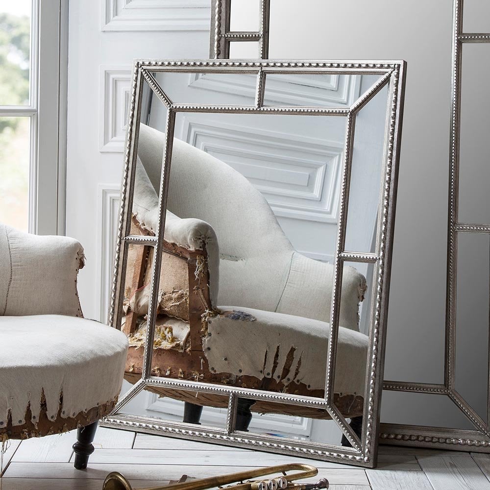 Mura Whatley Rectangle Wall Mirror - Aged Pewter
