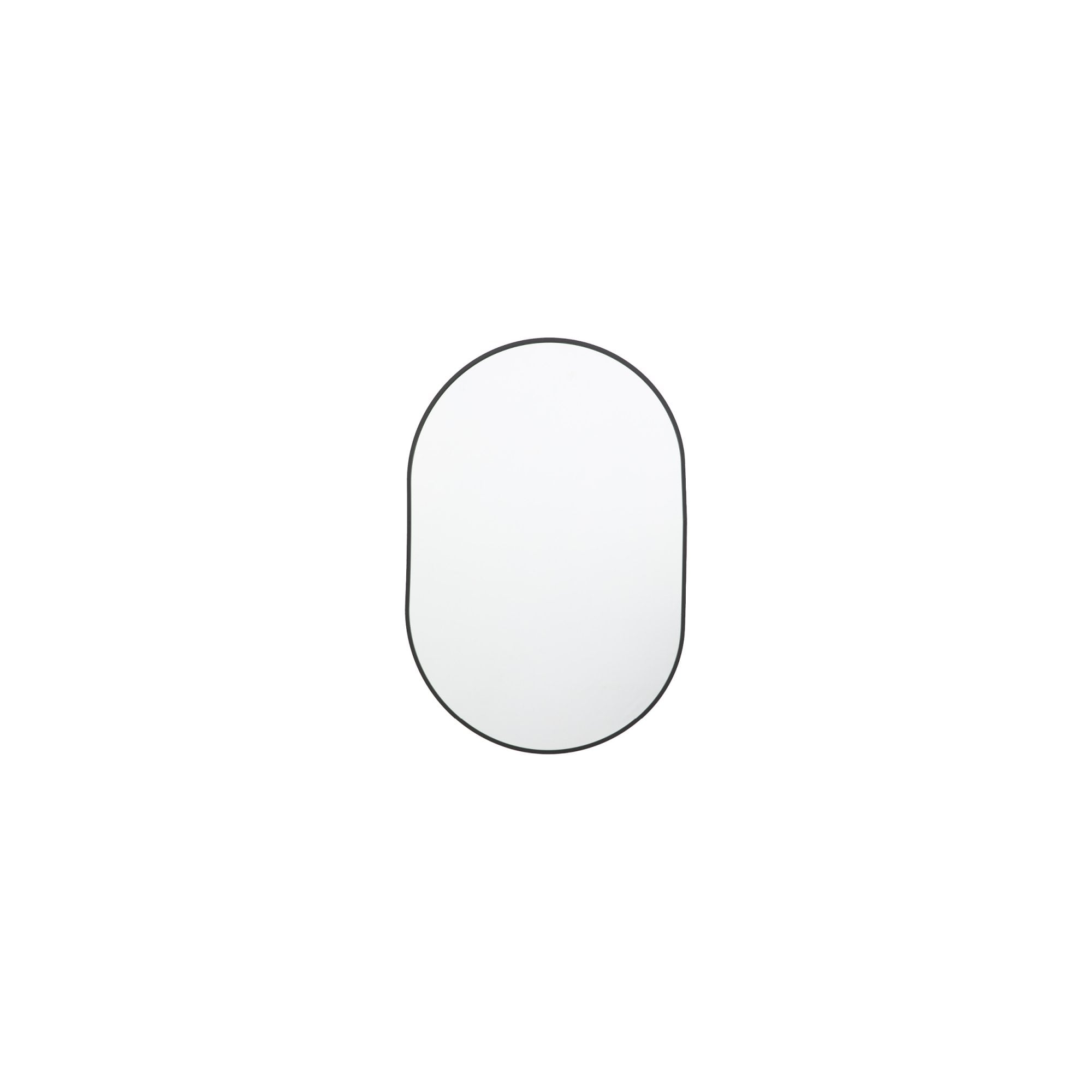Mura Sydney Medium Delicate Frame Ellipse Wall Mirror - Matt Black