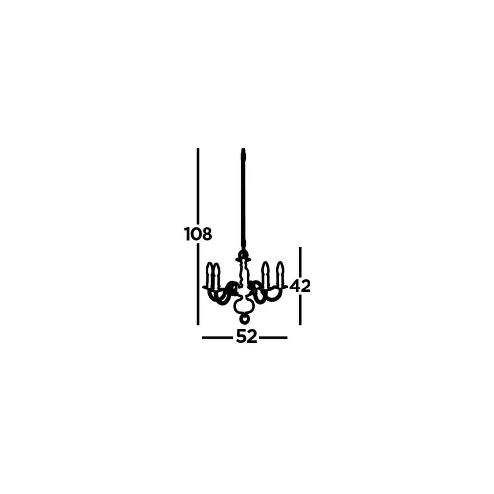 Searchlight Fearnside Solid Antique Brass 5 Light Chandelier With Metal Candle Covers