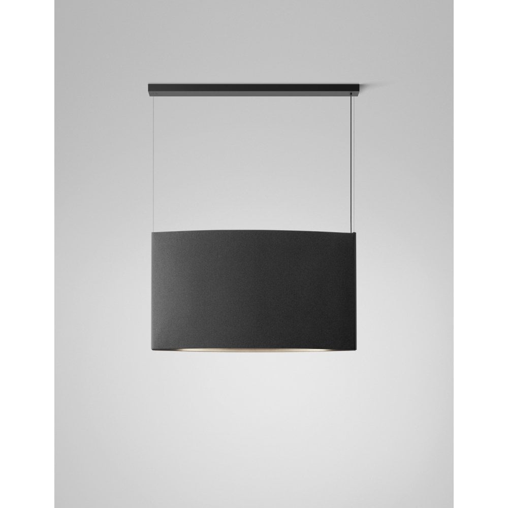 Bover Noren S/123.2 Wide 123cm Linear Acoustic Pendant - Dark Grey