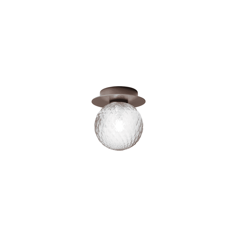 Nuura Liila 1 Light Small IP44 Wall/Flush Light - Dark Bronze & Optic Clear Glass
