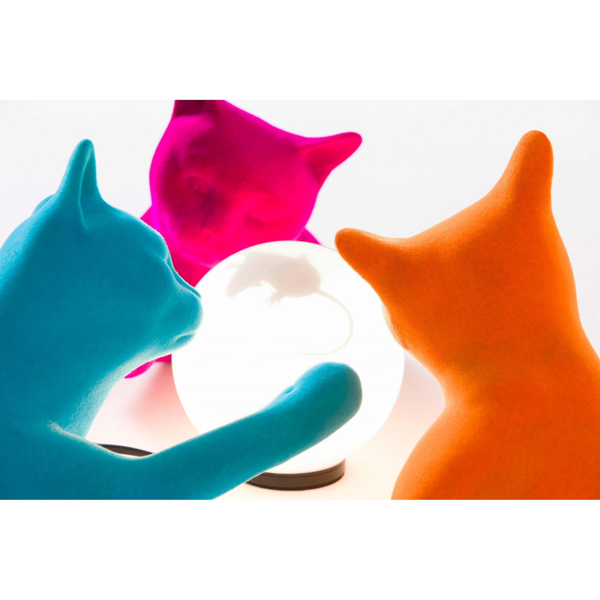 Karman Maoo Cat Table Lamp - Light Blue Velvet