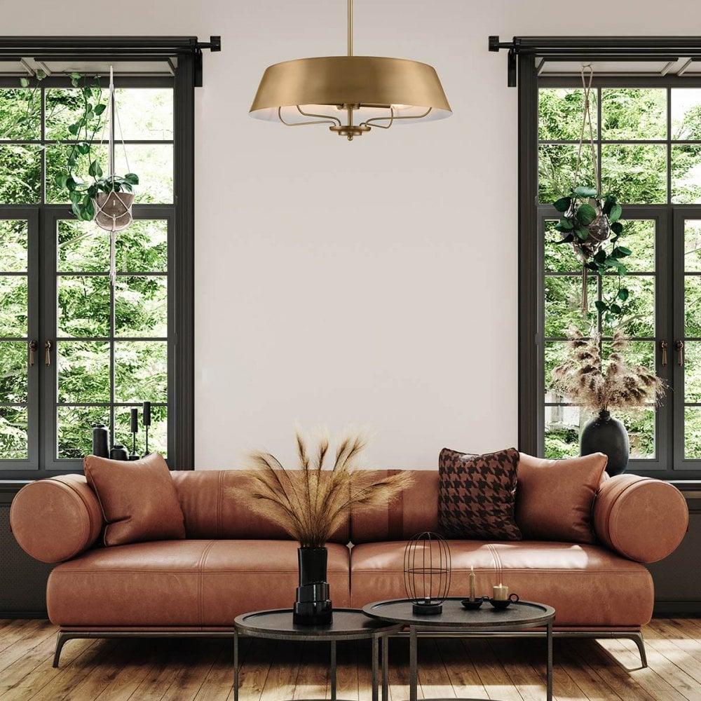 Kichler Luella 4 Light Duo-Mount Pendant - Brushed Natural Brass