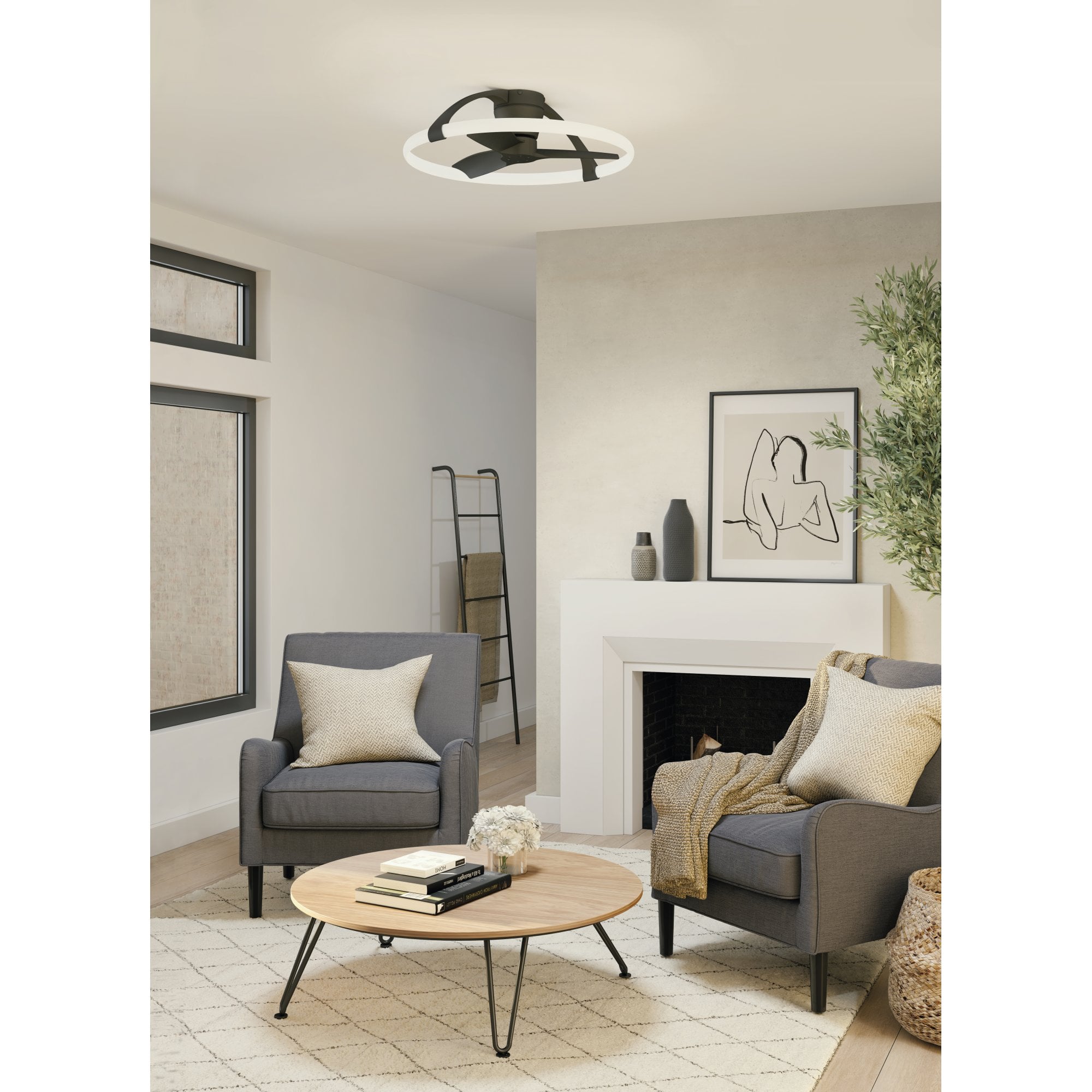Mantra Nepal 55W LED Dimmable Ceiling Light & Fan, Remote Controlled - White