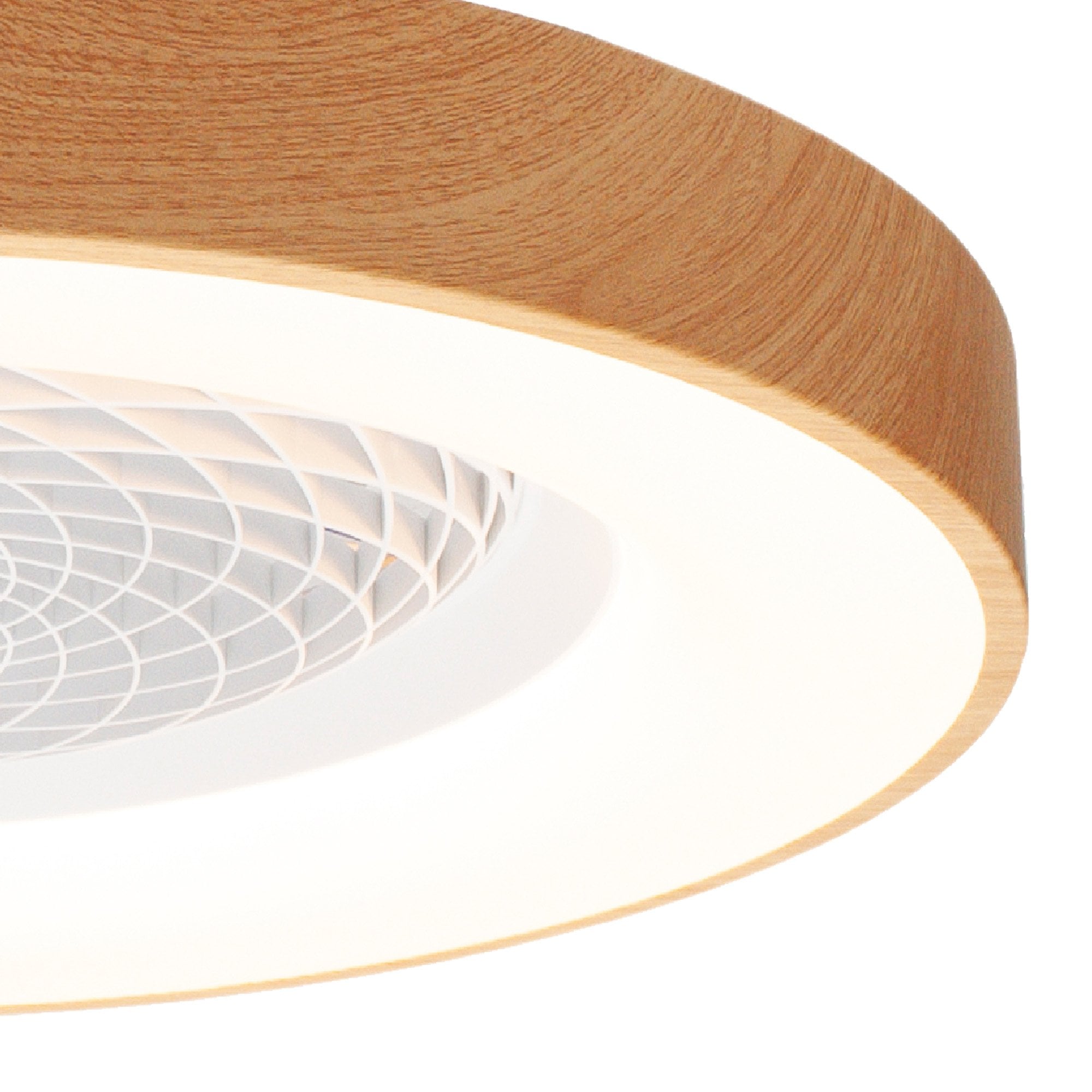 Mantra Tibet Mini 70W LED Dimmable Ceiling Light & Fan, Remote Controlled - Wood Effect