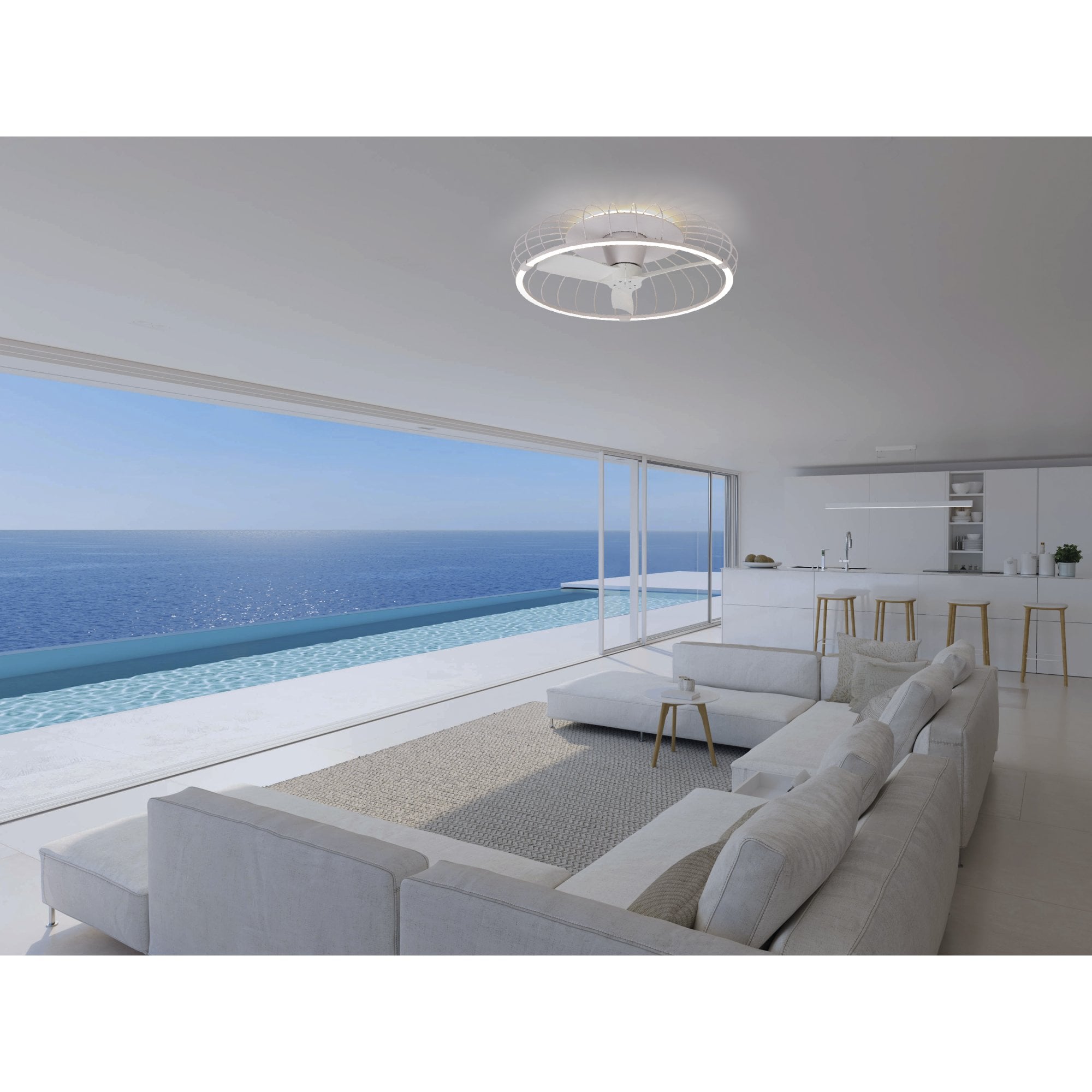 Mantra Nature 75W LED Dimmable Ceiling Light & Fan, Remote, APP, Voice Controlled - White & Wood