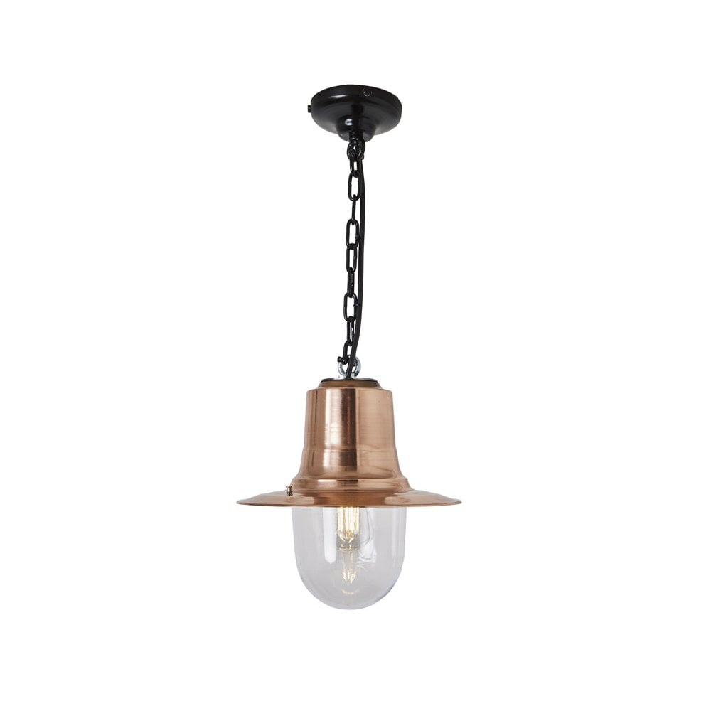Harte Copper Railway Style 0.33m Hanging Light With Chain - Copper & Galvanised Steel