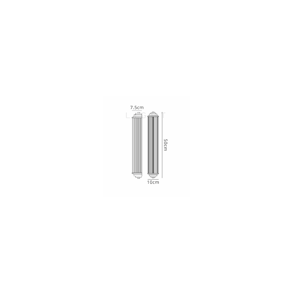 Fabula Wedgewood 2 Light Glass Rod E14 IP44 - Gold & Clear Glass