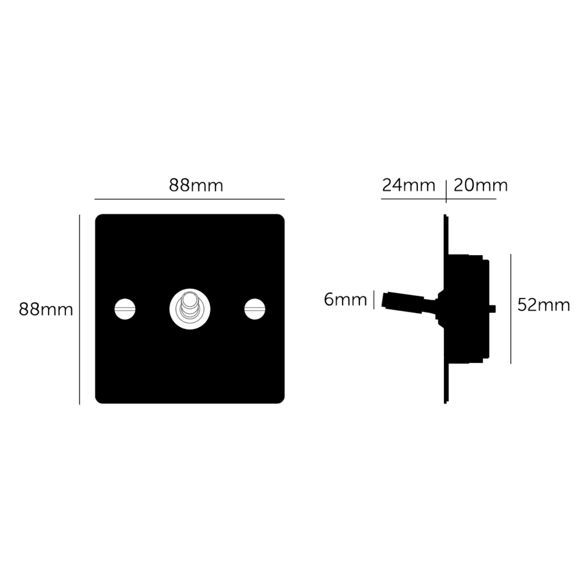 Buster + Punch 1G Toggle Light Switch - Smoked Bronze Back Plate & Cross Knurl Pattern
