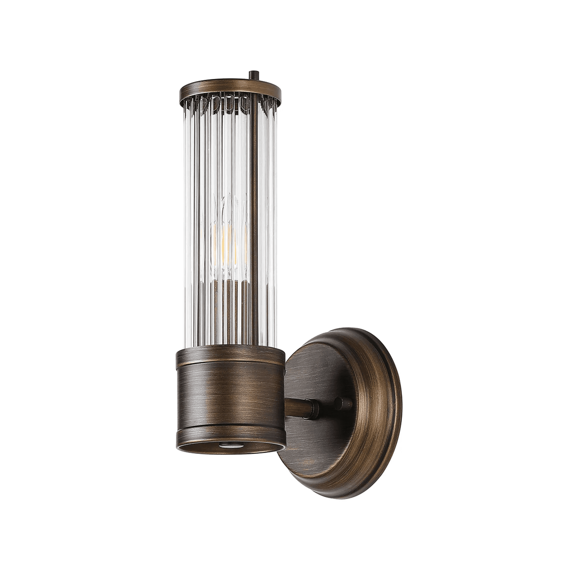 Fabula Wedgewood 1 Light Glass Rod Wall Bracket IP44 - Bronze