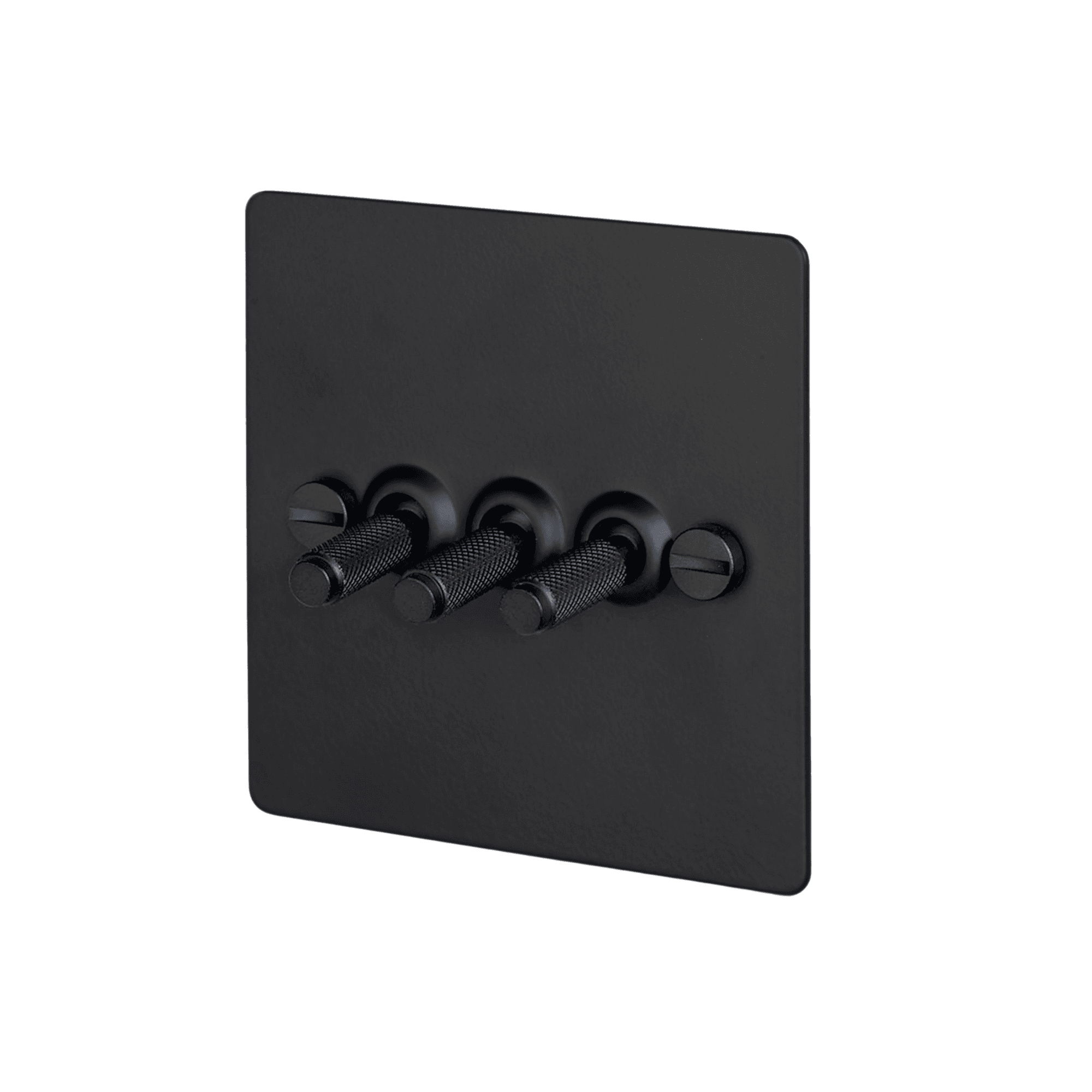 Buster + Punch 3G Toggle Light Switch - Black Back Plate & Cross Knurl Pattern