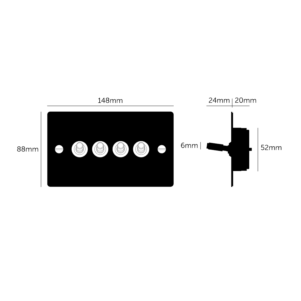 Buster + Punch 4G Toggle Light Switch - Brass Back Plate & Cross Knurl Pattern