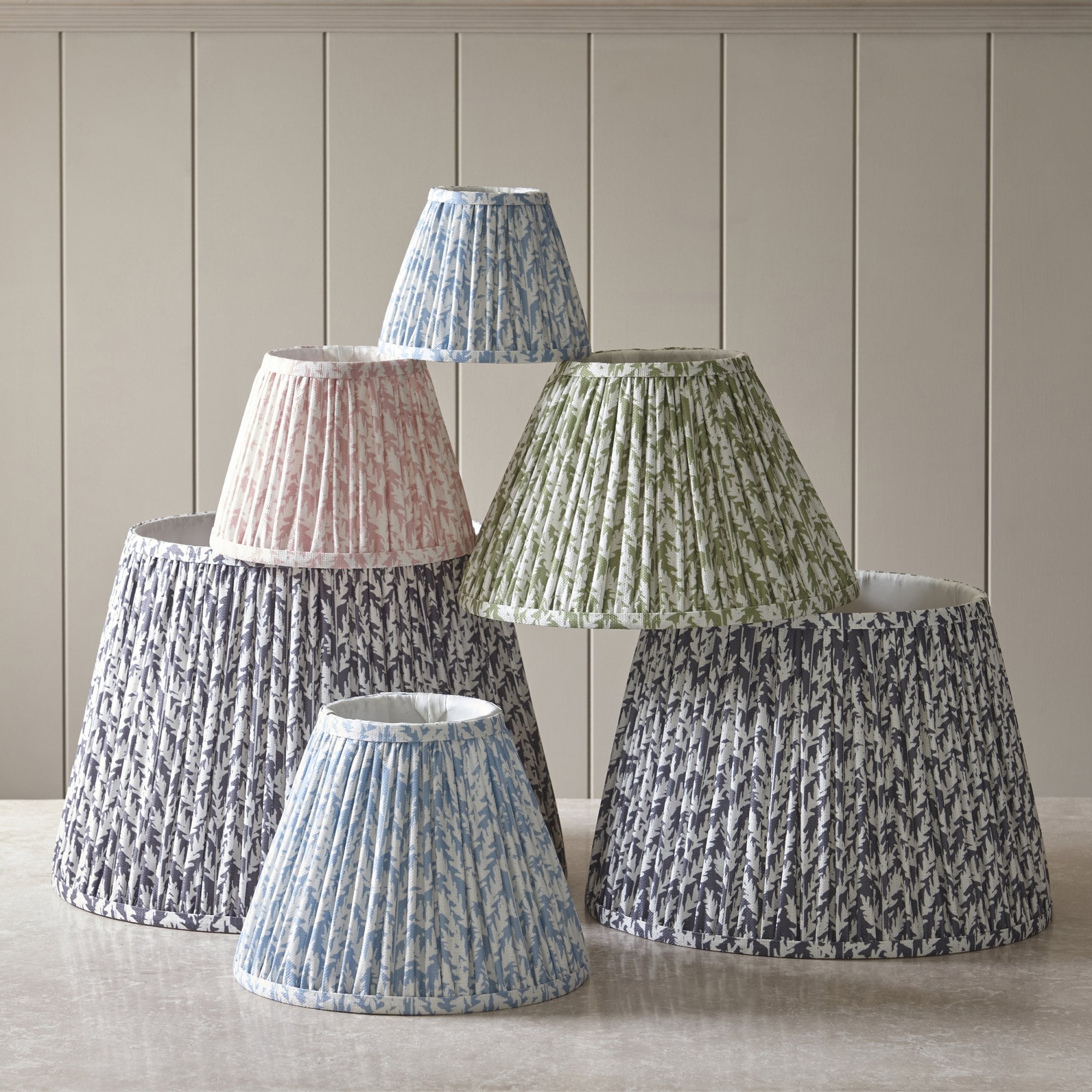 Endon Leaf Single Light Shade 16cm - Pearl Grey Fabric