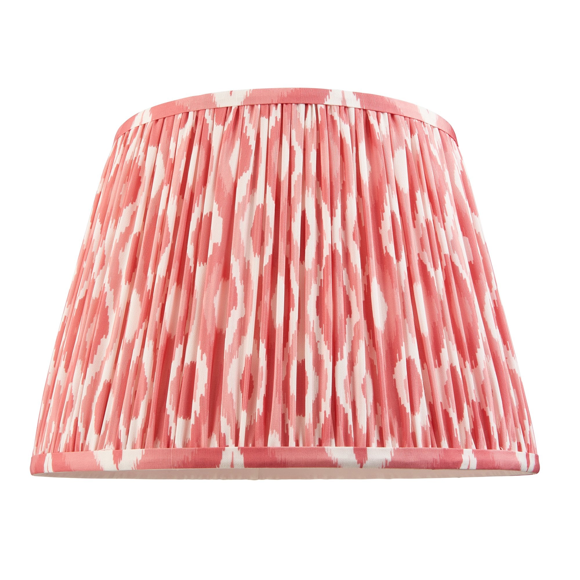 Endon Ikat Single Light Shade 35cm - Coral Pink Fabric