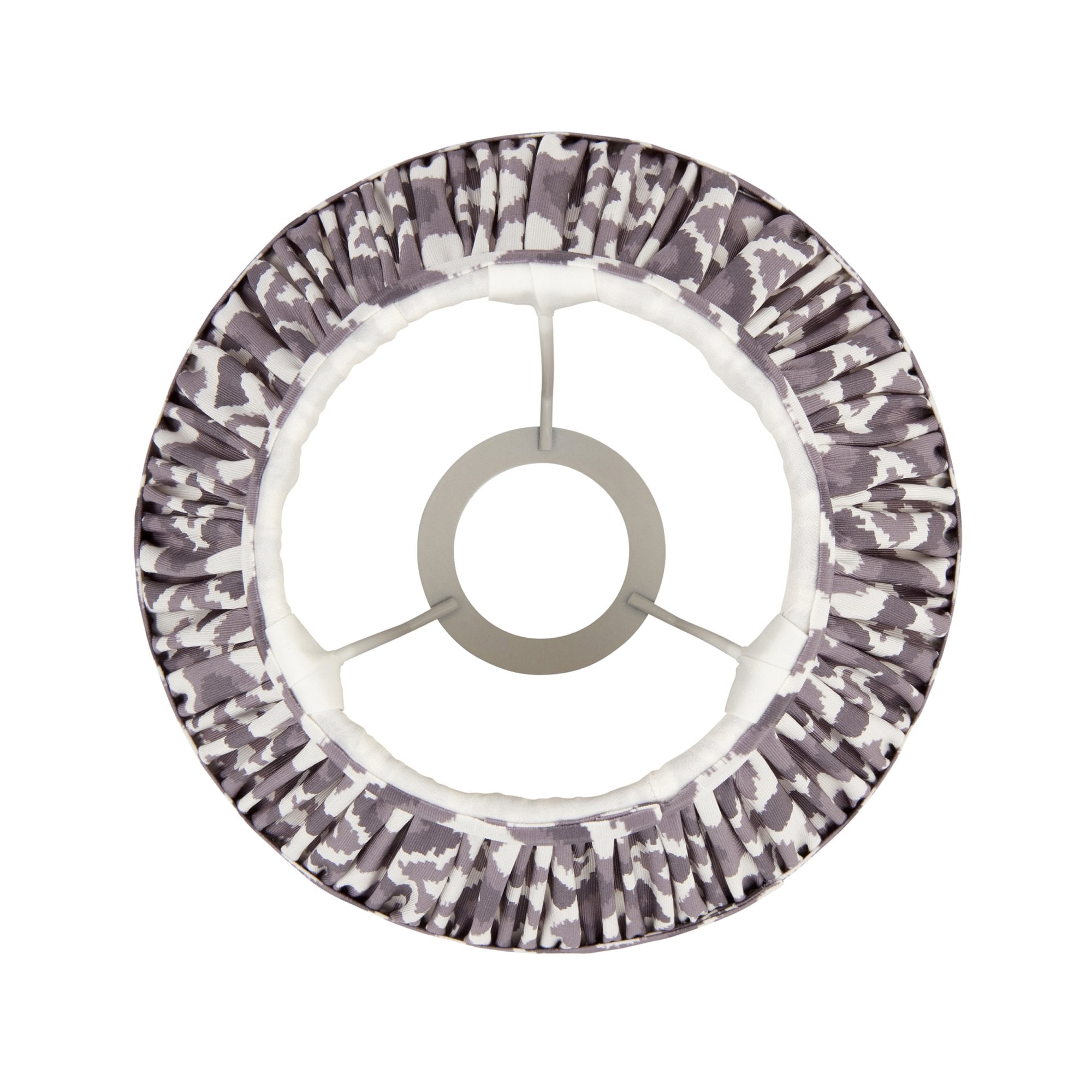 Endon Ikat Single Light Shade 20cm - Pearl Grey Fabric