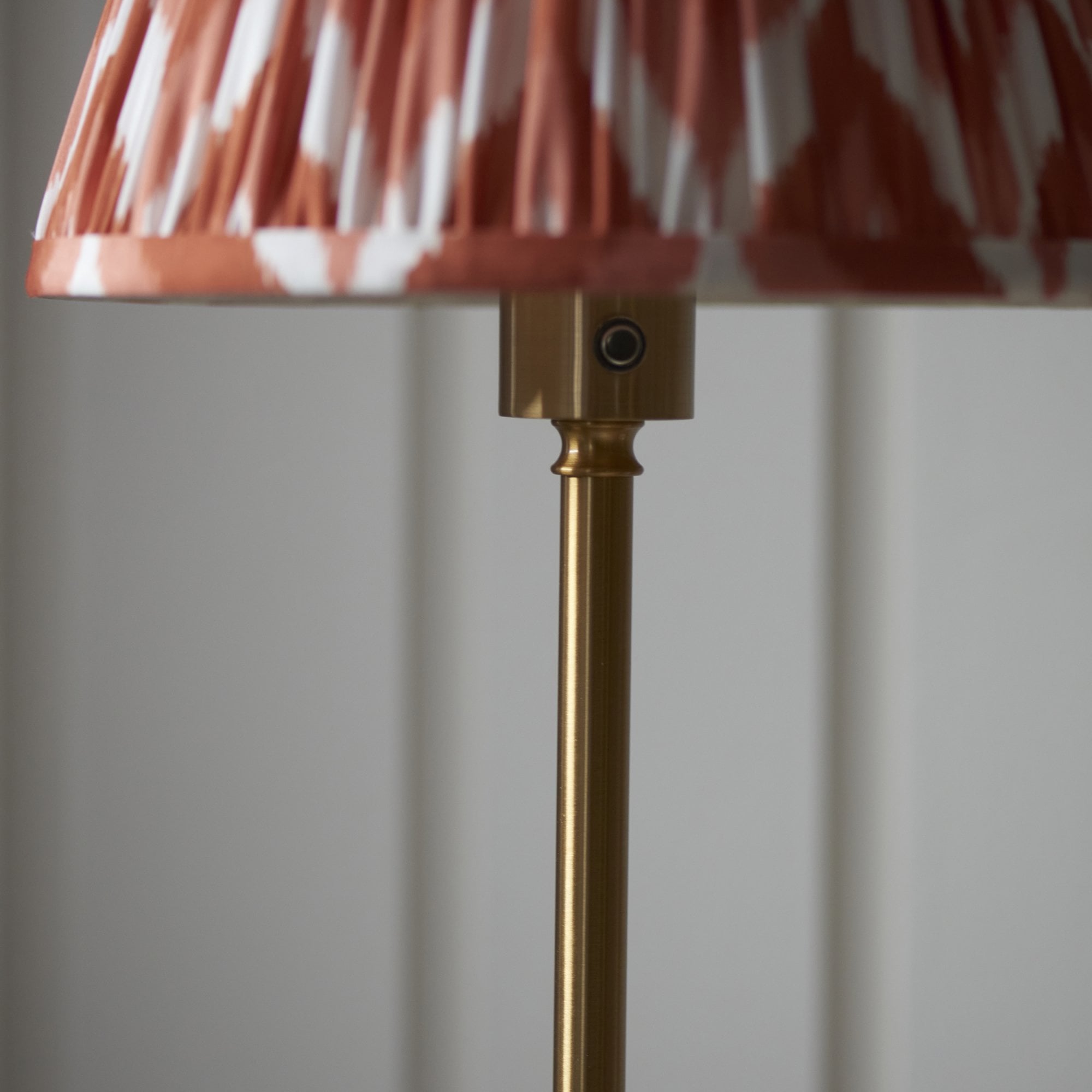 Endon Burley Rechargeable Floor Lamp & Zigzag 25cm Apricot Orange Shade