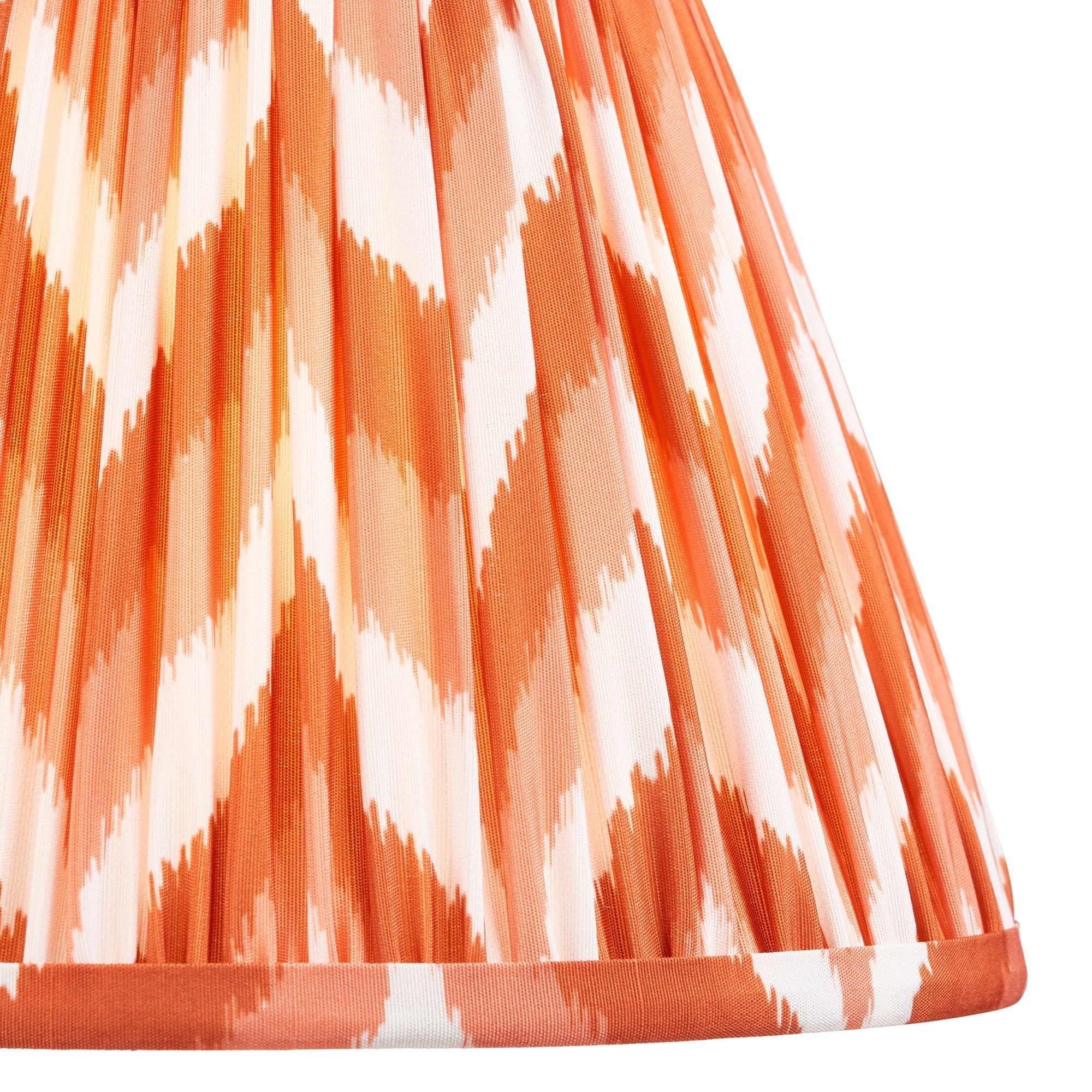 Endon Burley Rechargeable Floor Lamp & Zigzag 25cm Apricot Orange Shade