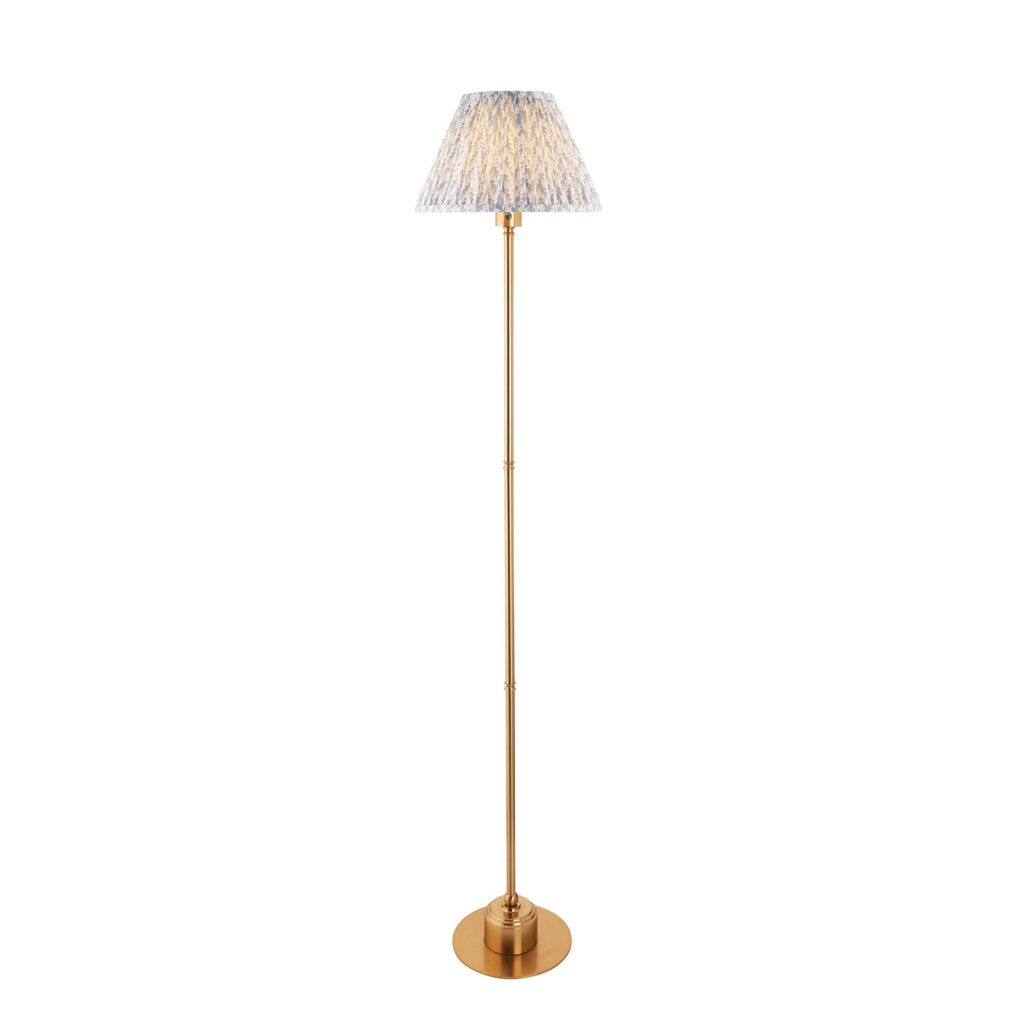 Endon Burley Rechargeable Floor Lamp & Leaf 30cm Shell Bay Blue Shade