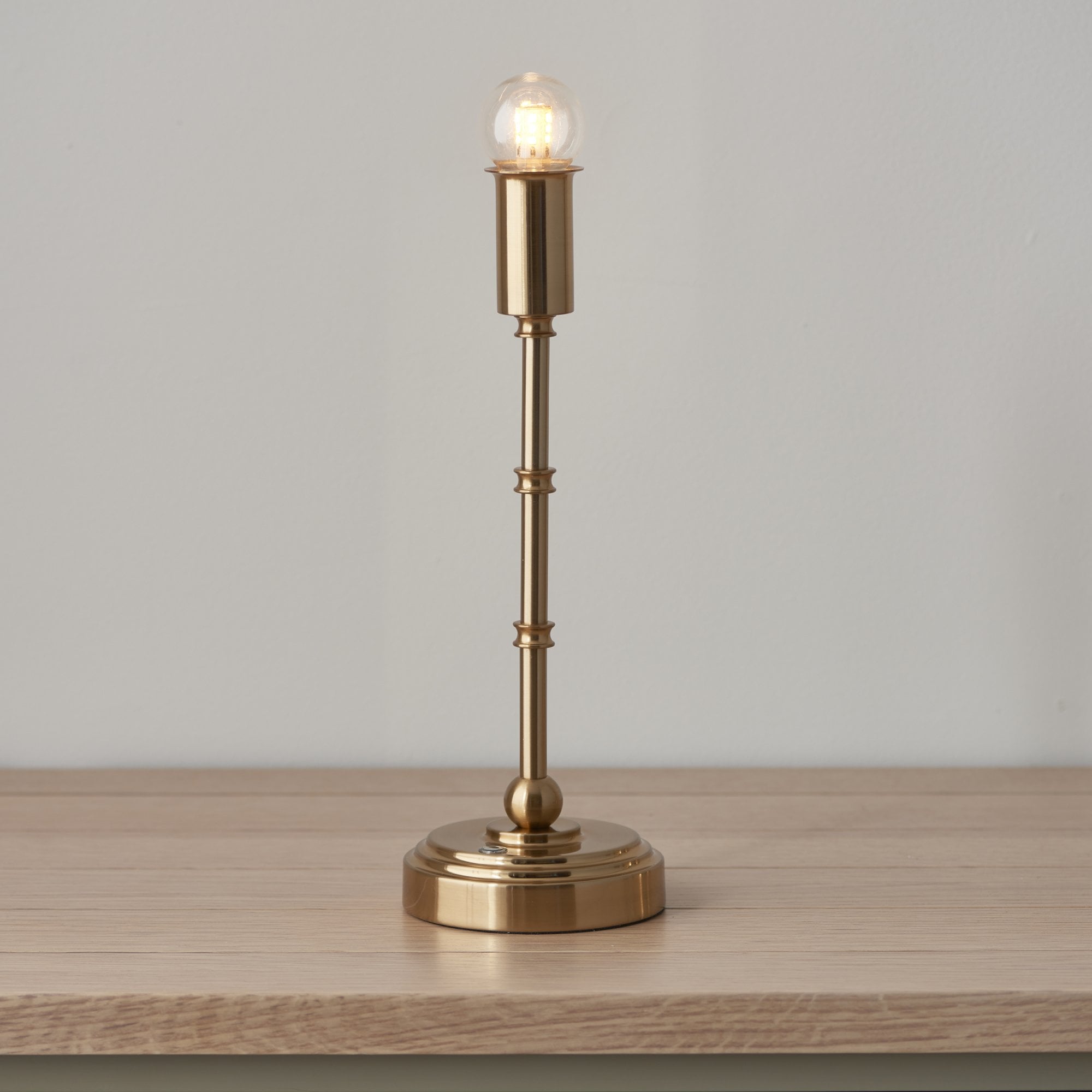 Endon Burley Rechargeable Table Lamp & Zigzag 16cm Apricot Orange Shade