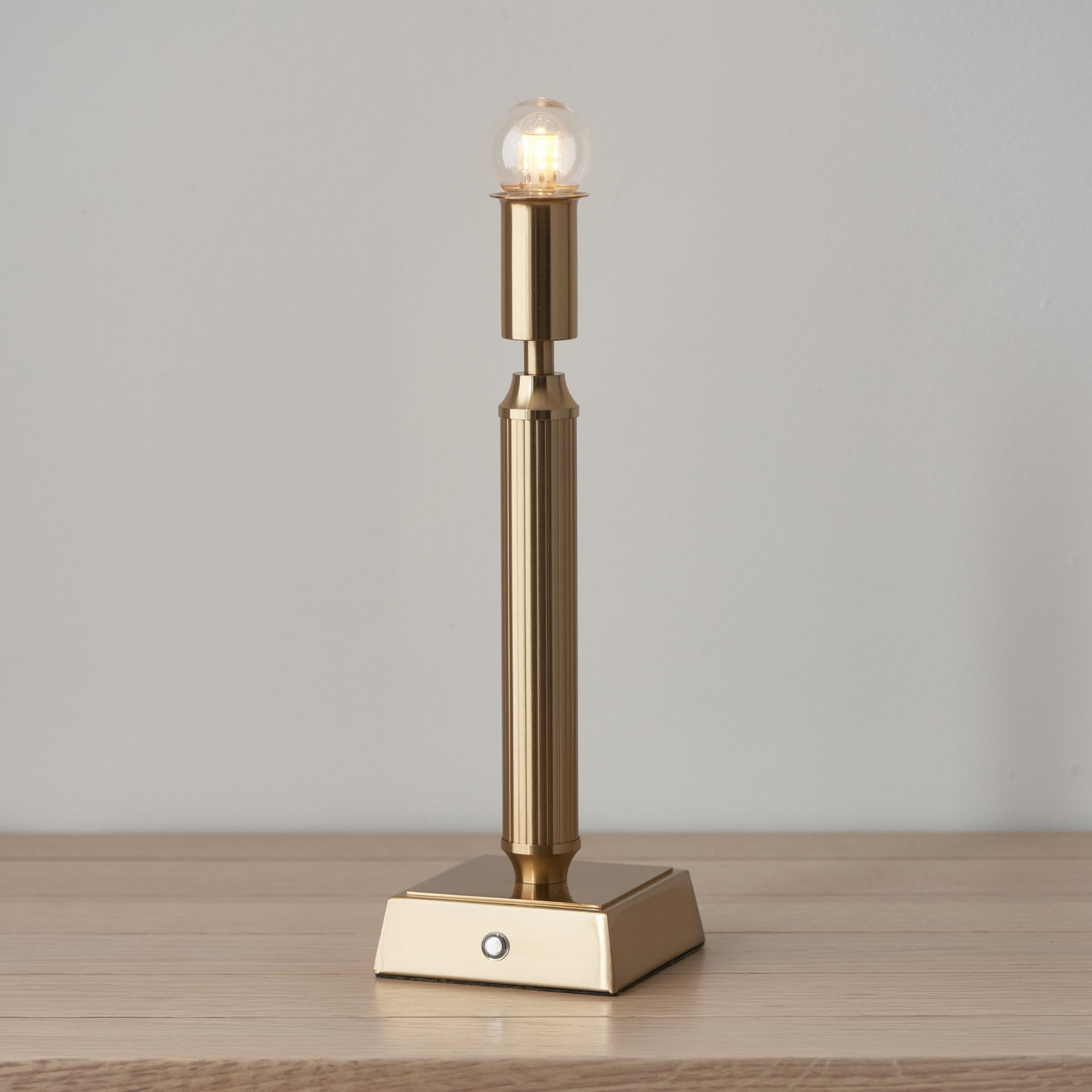 Endon Trobridge Rechargeable Table Lamp & Ikat 16cm Yellow & Jade Shade
