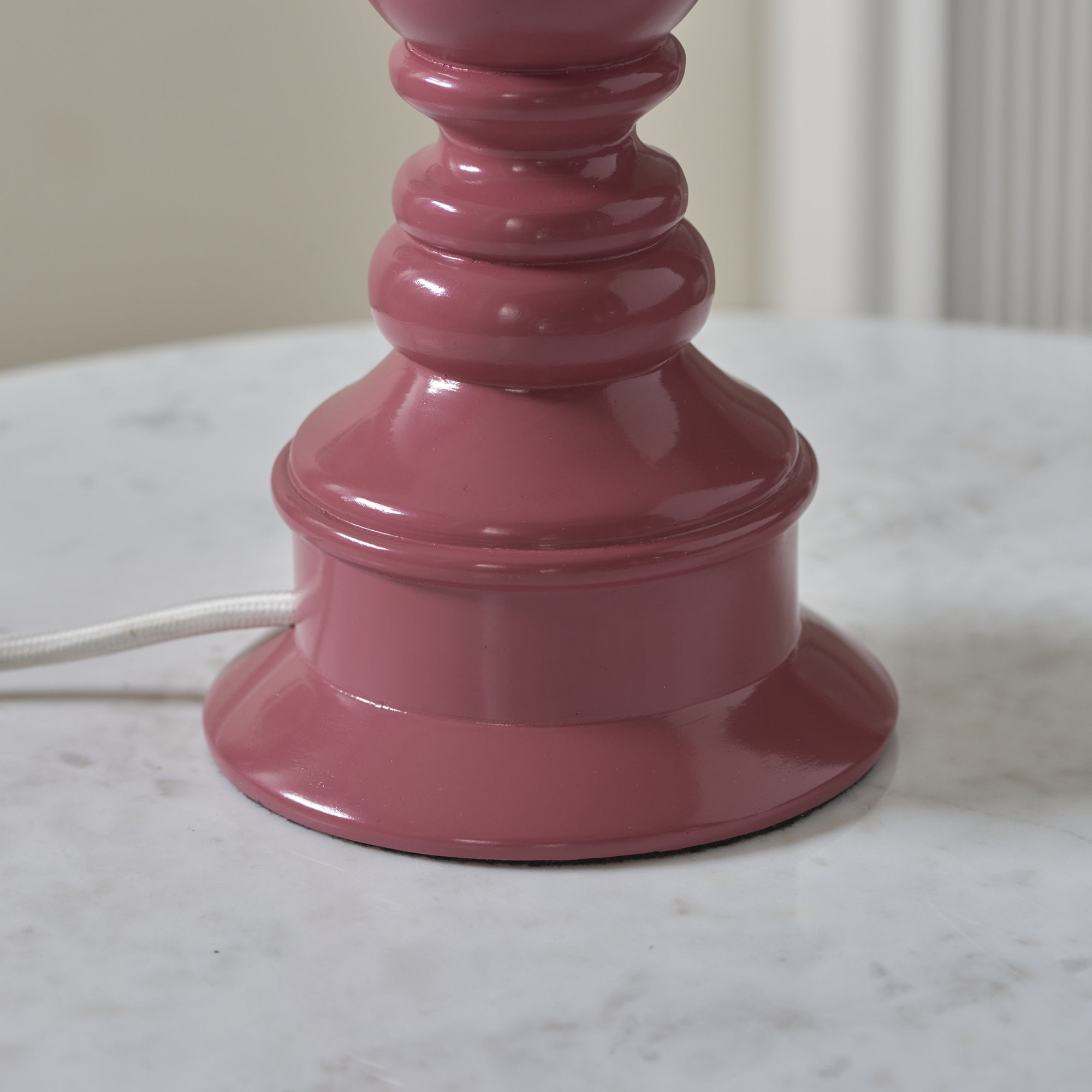 Endon Myrtle Gloss Pink Clay Table Lamp & Zigzag 30cm Cotswold Green Shade