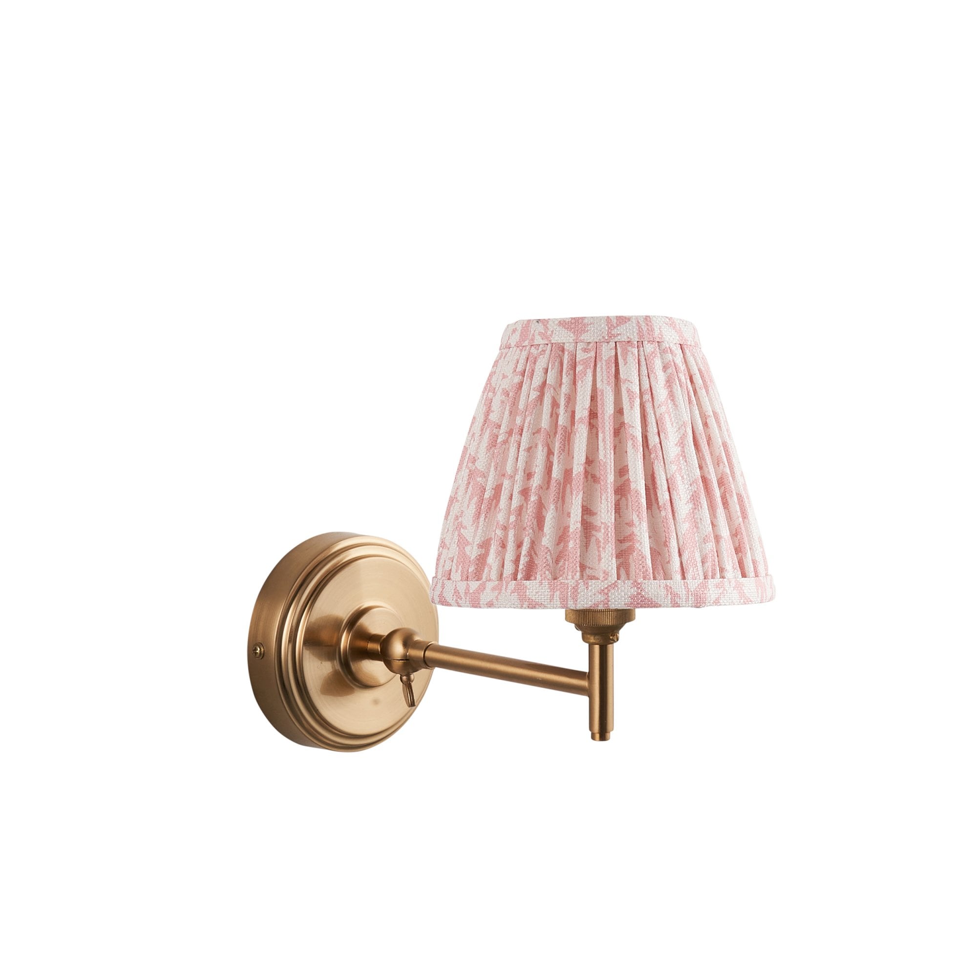 Endon Step Fold Wall Light & Leaf 16cm Peachy Keen Shade