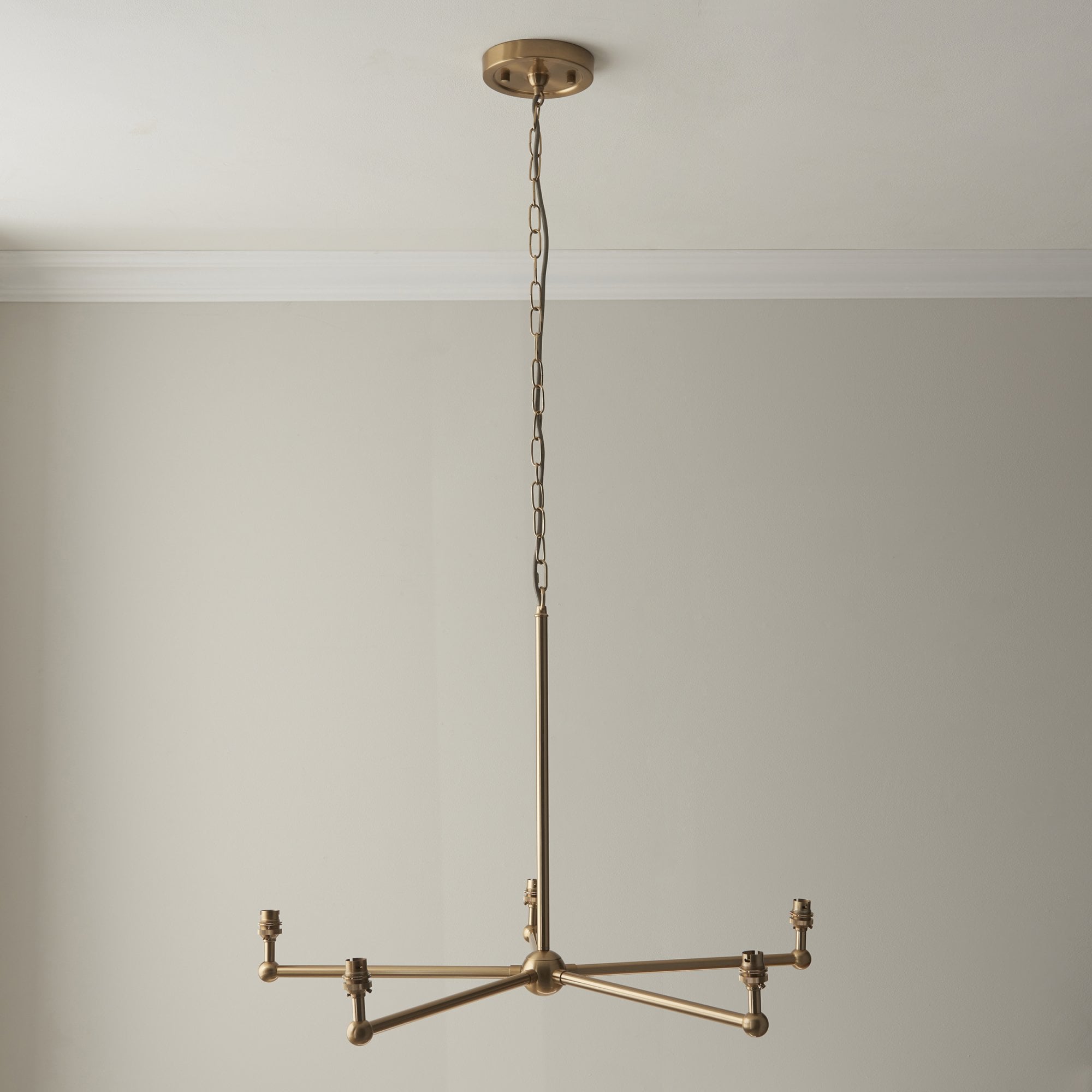 Endon Santiago Brushed Aged Brass 5 Light Pendant & Ripple 16cm Marlin Blue Shade