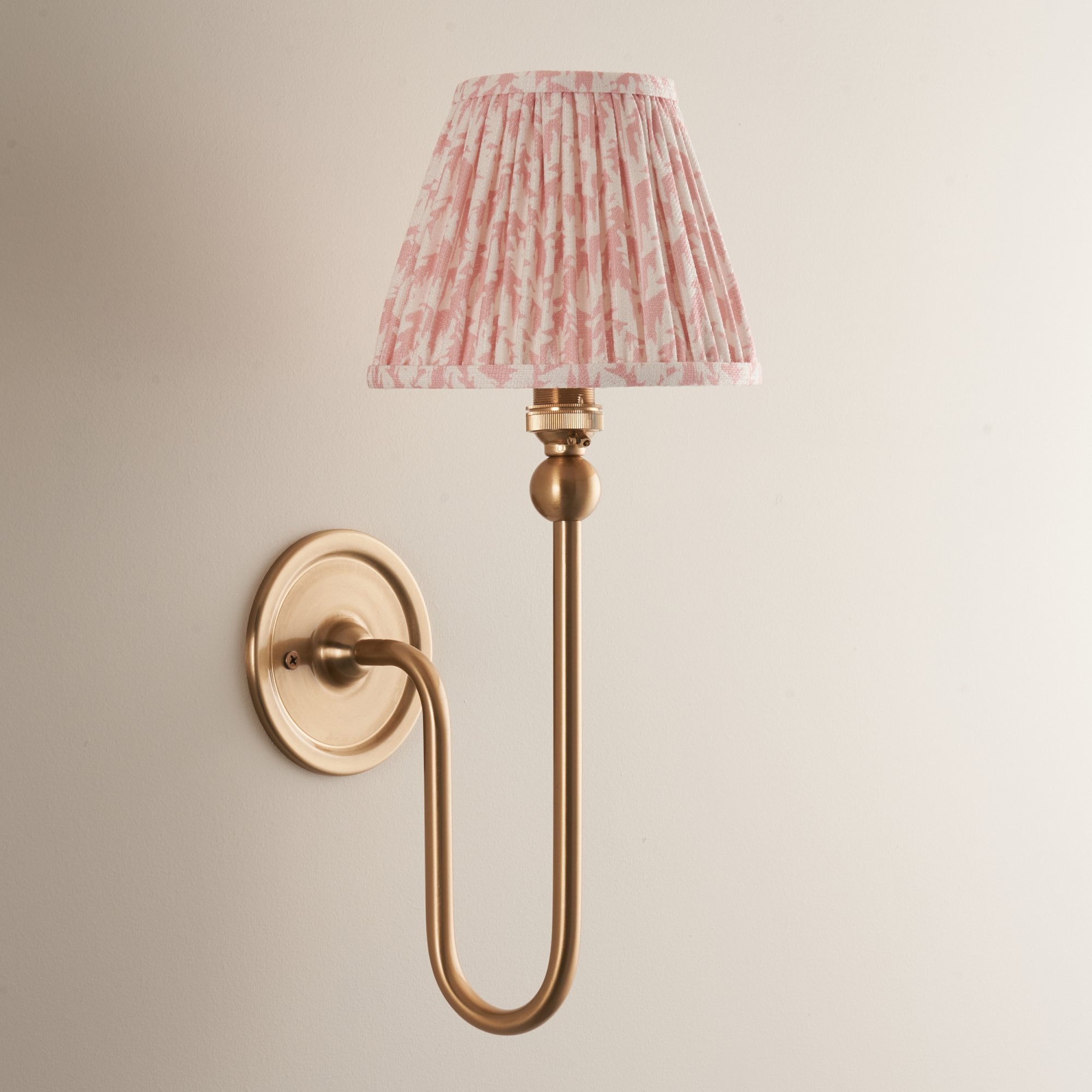 Endon Santiago Wall Light & Leaf 16cm Peachy Keen Shade