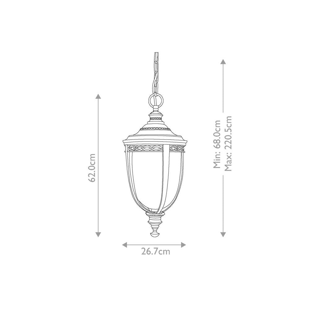 Feiss English Bridle 3 Light Large Chain Lantern - British Bronze