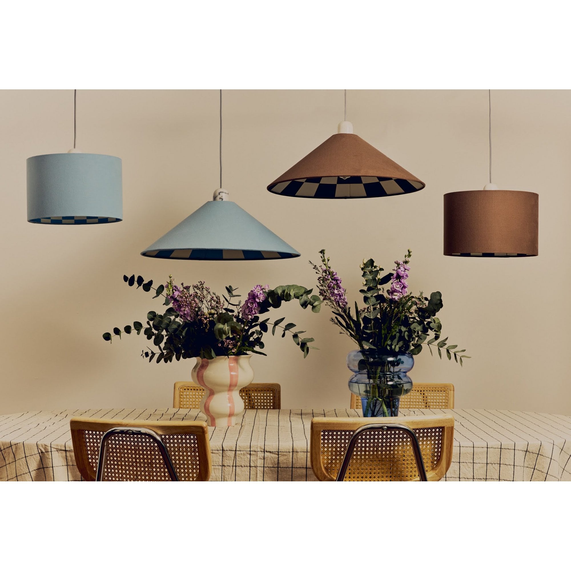 houseof. Checkered Drum Shade  - Damson