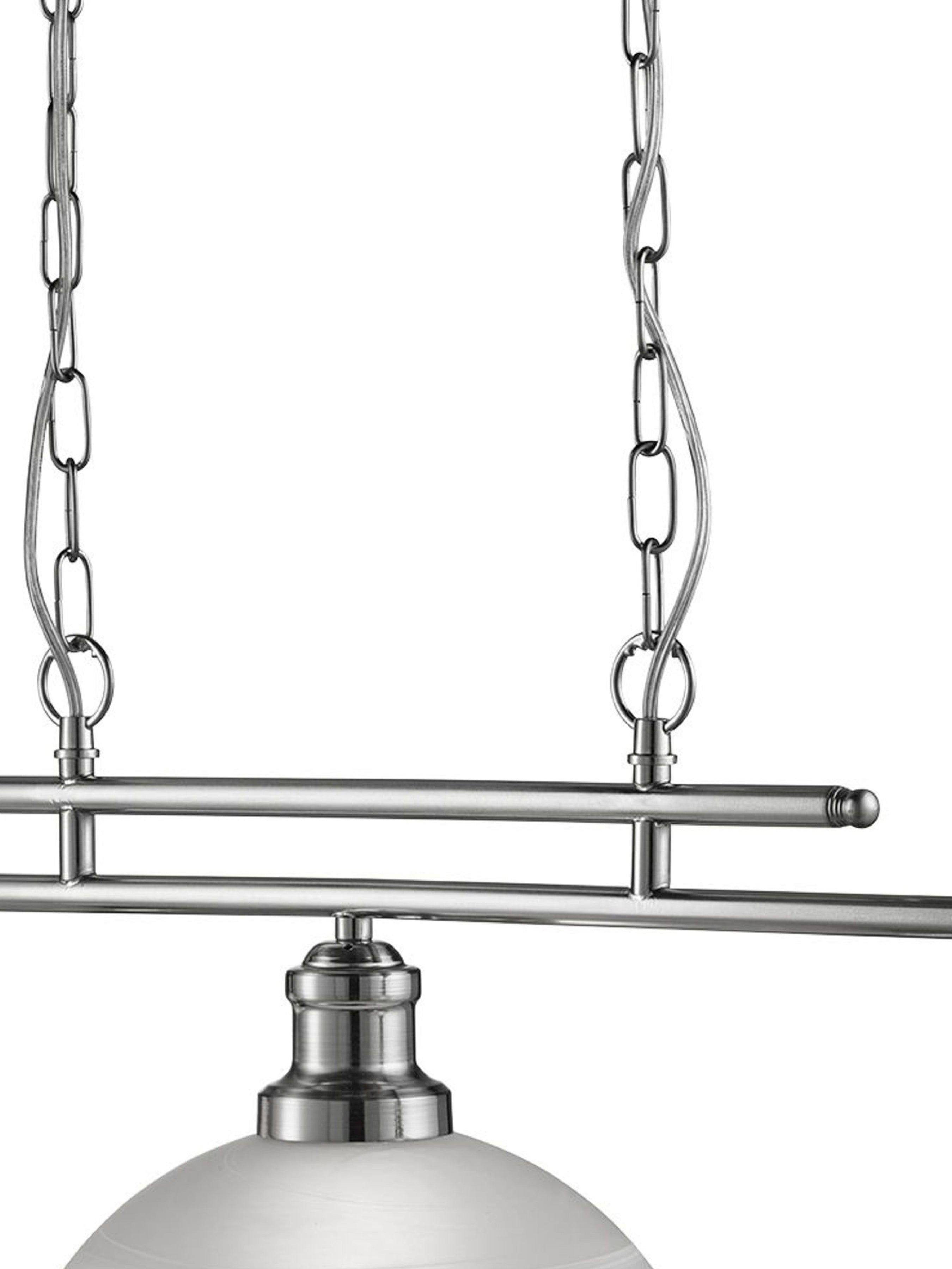 Searchlight Beech 3 Light Ceiling Bar - Satin Silver & Marble Glass