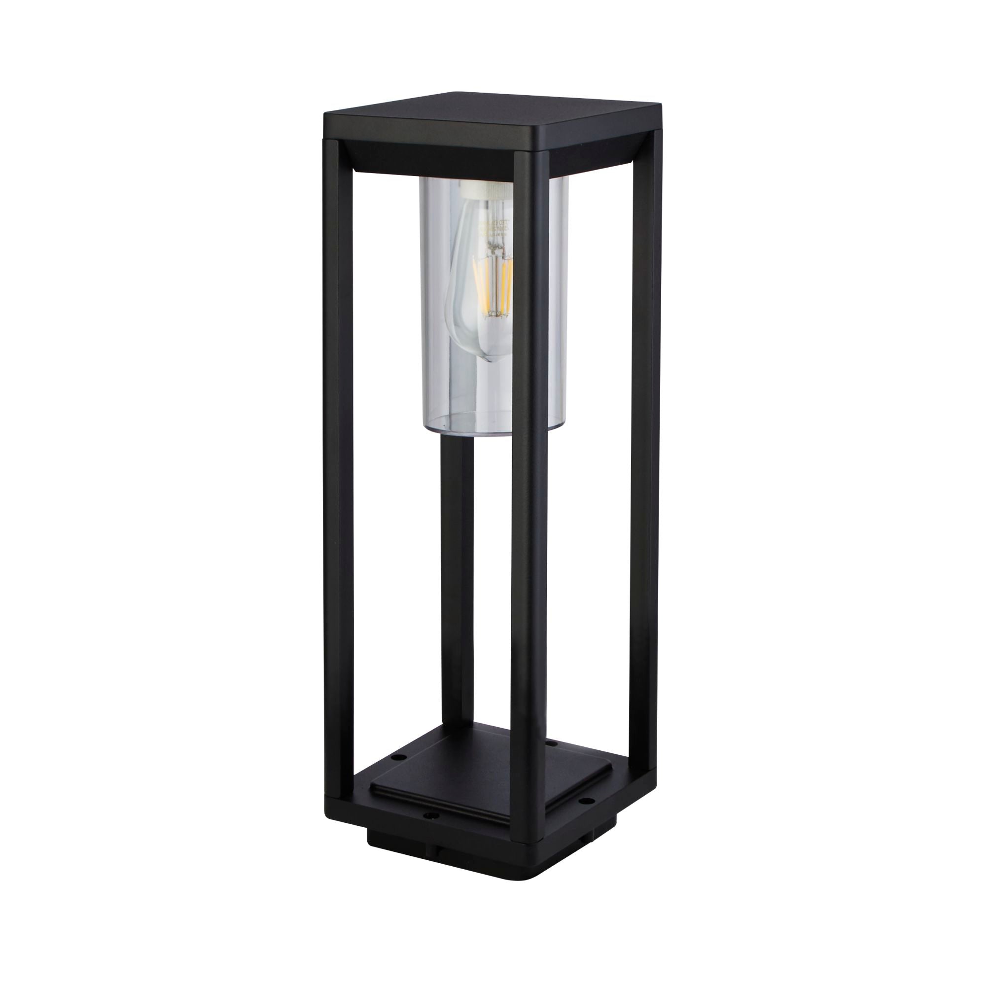 Searchlight Aubery 450mm Outdoor Post - Matt Black with Clear Diffuser