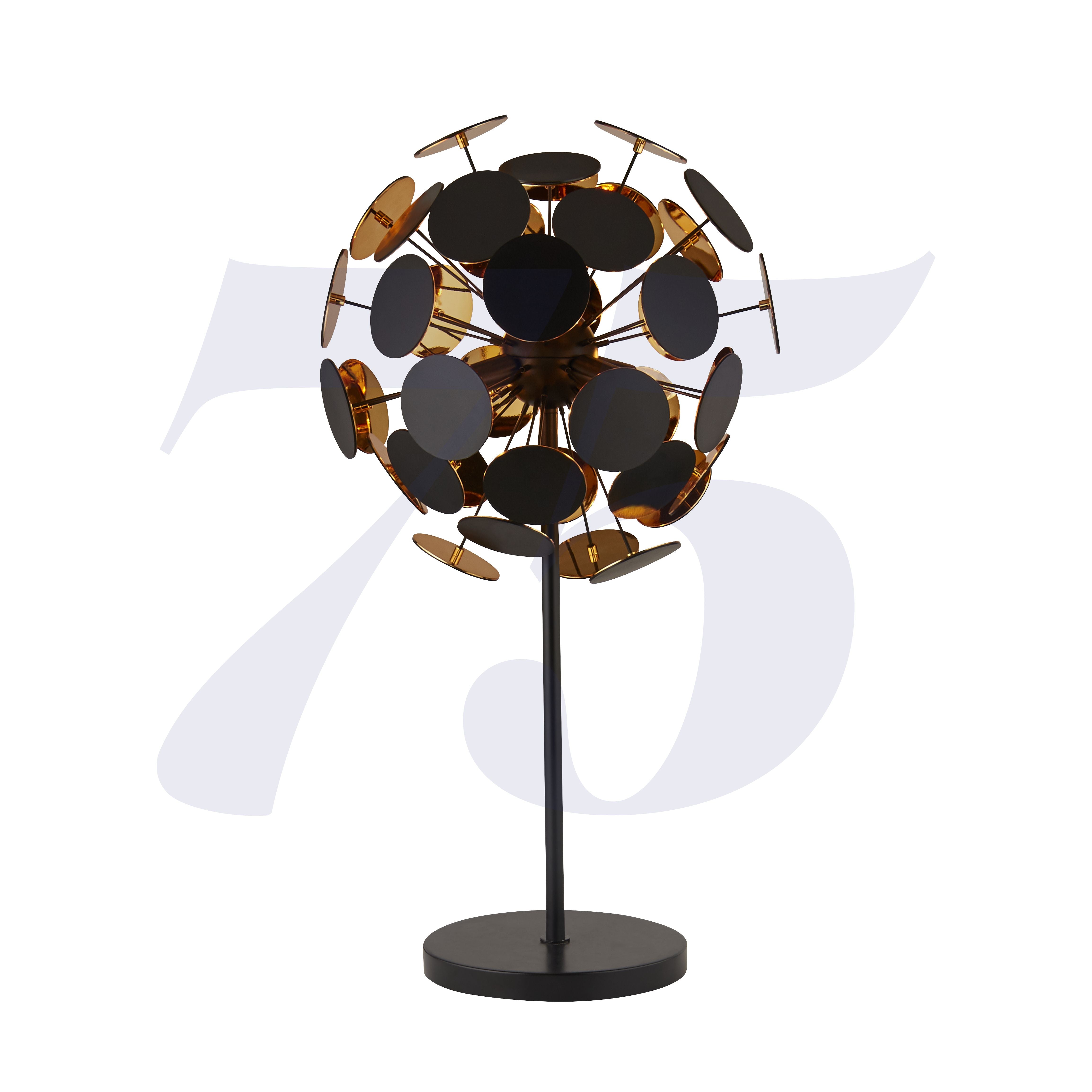 Searchlight Darnley 3 Light Table Lamp - Matt Black & Gold