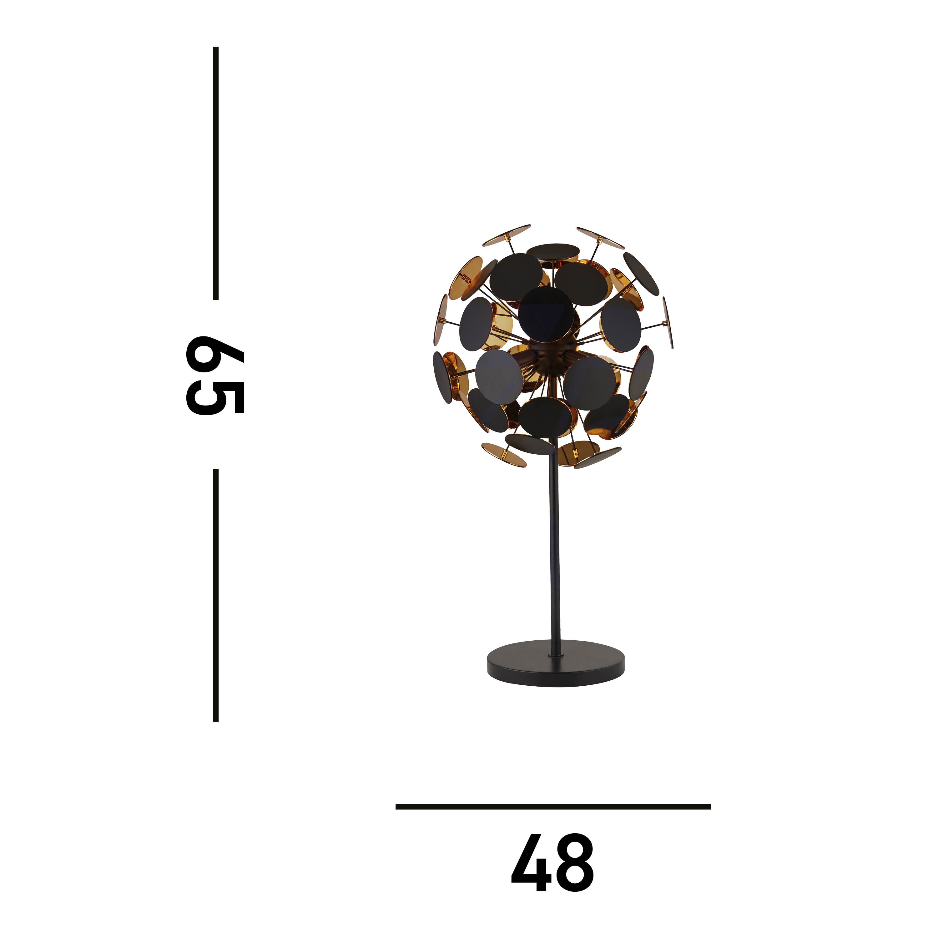 Searchlight Darnley 3 Light Table Lamp - Matt Black & Gold