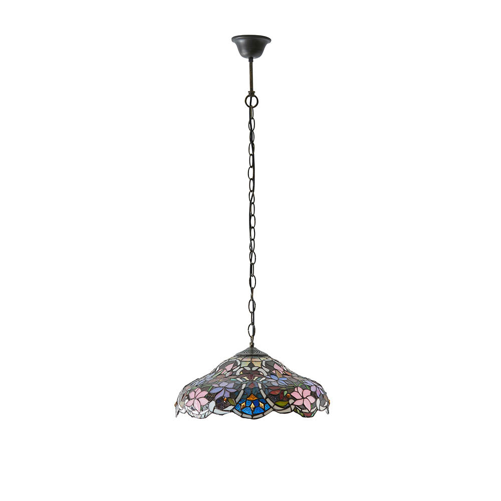 Interiors 1900 Sullivan Medium Pendant - Handcrafted Tiffany Style Glass