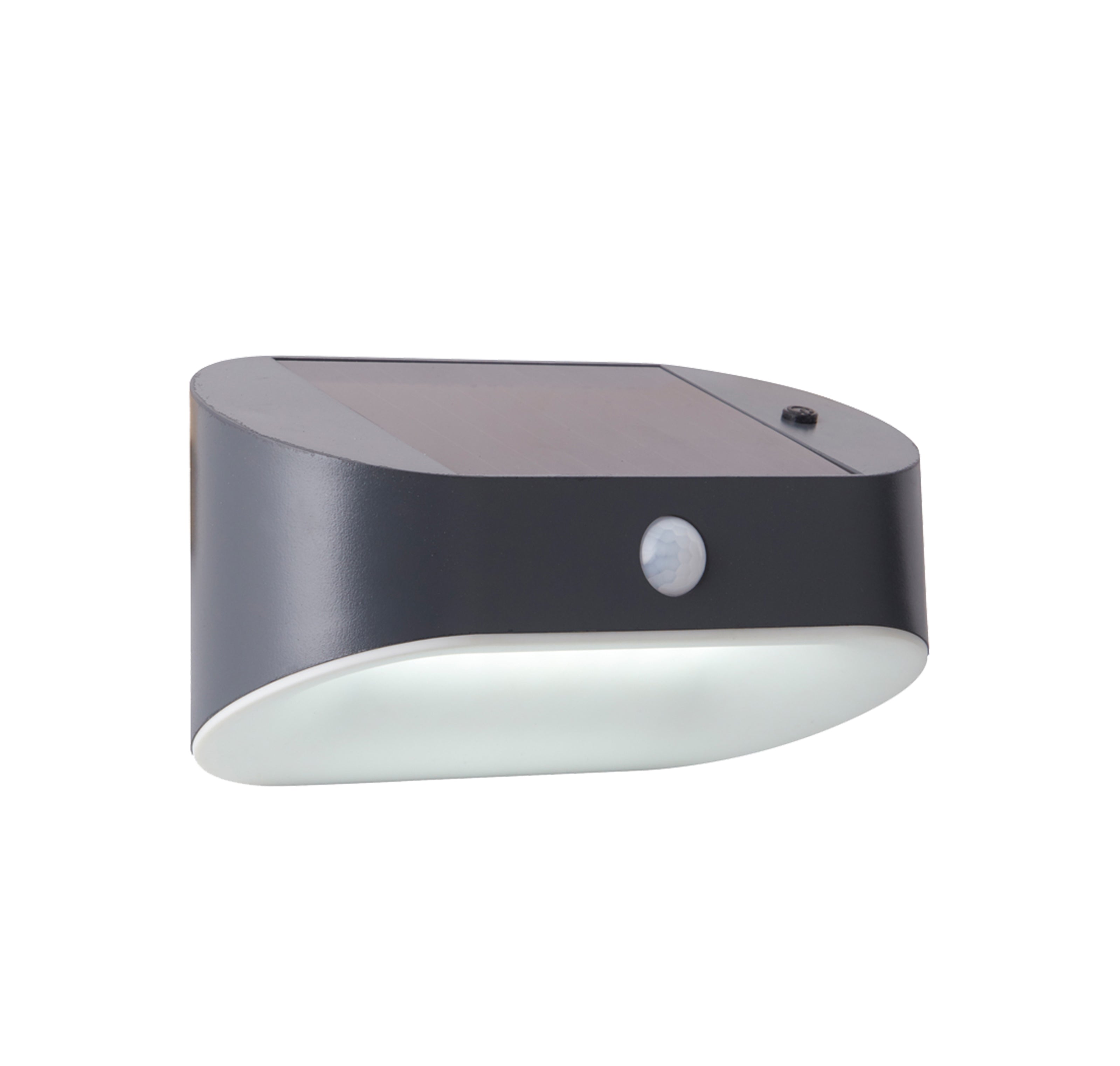 Searchlight Battenburg Solar Outdoor Wall Light with PIR - Black & White Polycarbonate