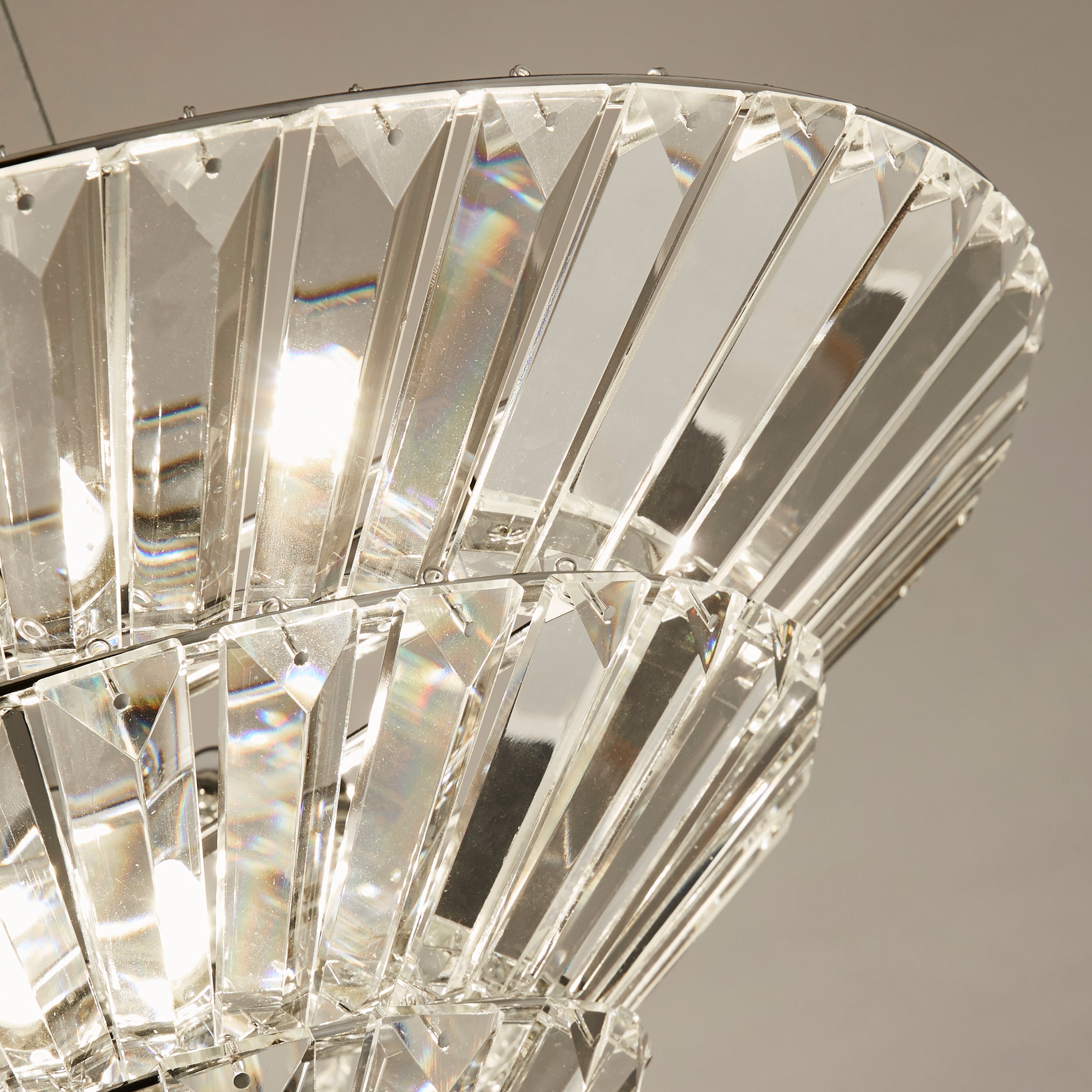 Searchlight Sandbeck 8 Light Pendant To Flush - Chrome & Clear Crystal
