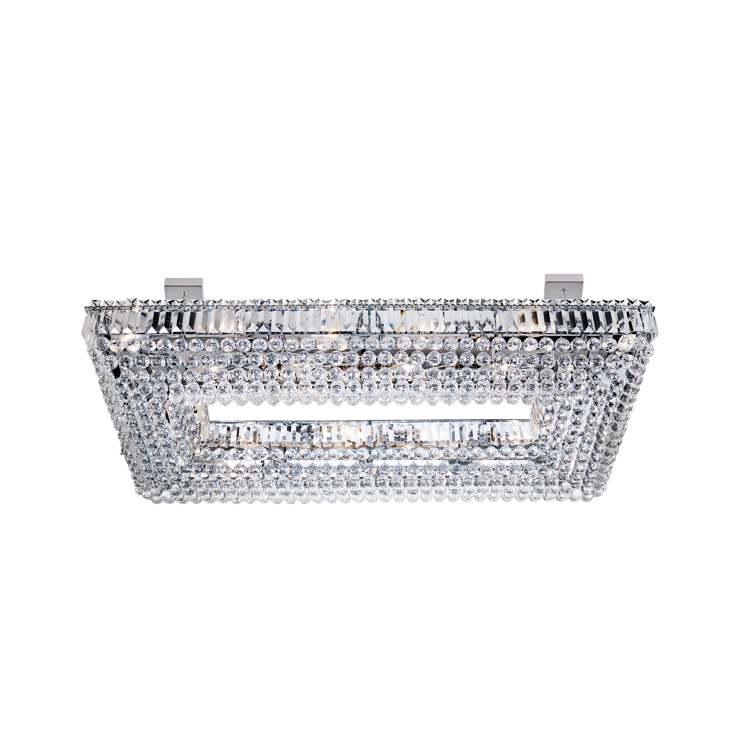 Searchlight Vivian 26 Light Pendant - Chrome, Crystal Trim & Ball Drops