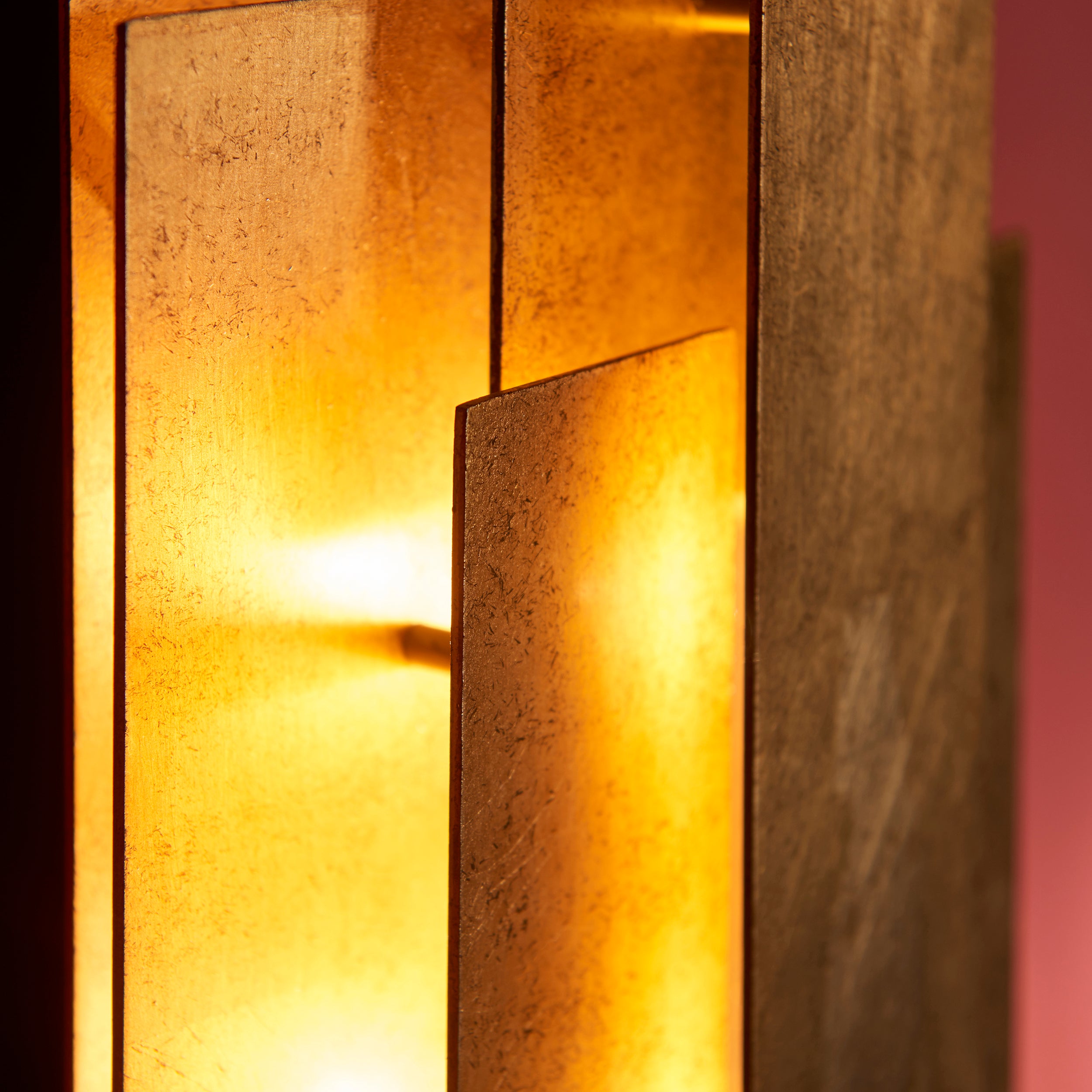 Utopia Overlay 2 Light Wall Light Twin Pack - Antique Gold Leaf
