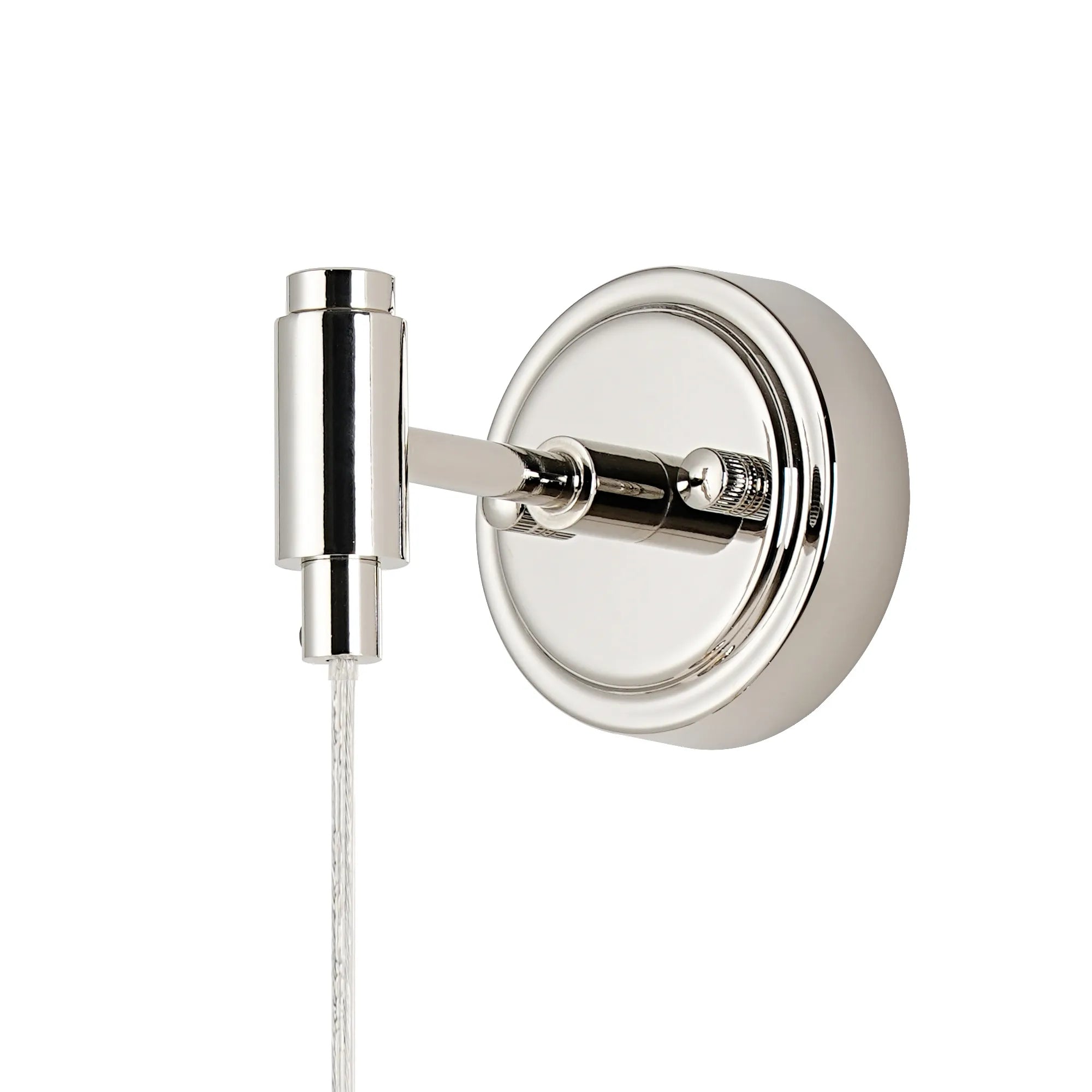 Dene Adjustable Single Wall Light IP44 - Polished Nickel & Opal Smooth Round Glass