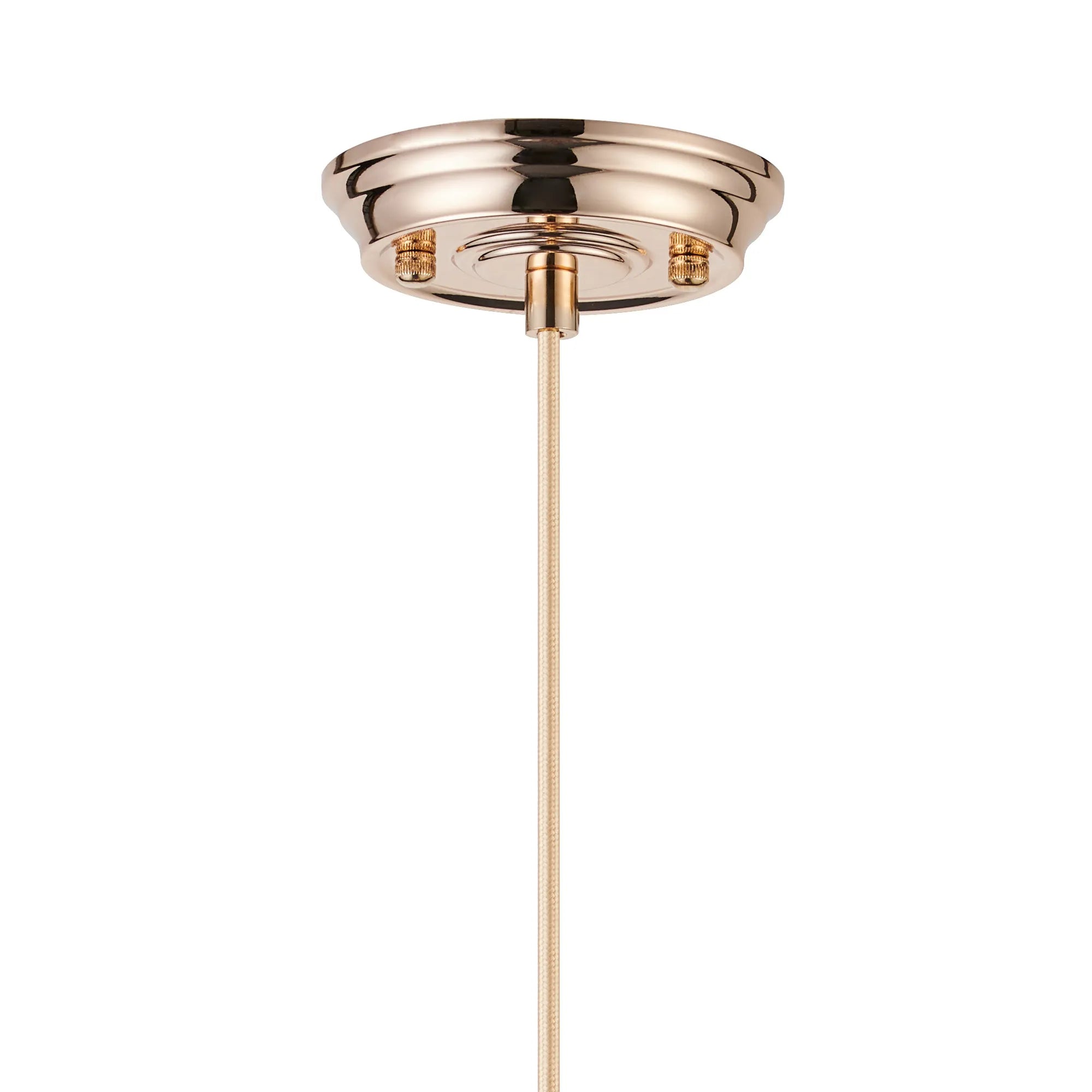 Grove Single Pendant with Flower Bud Shade - French Gold & Gold Braided Cable & Iridescent Faded