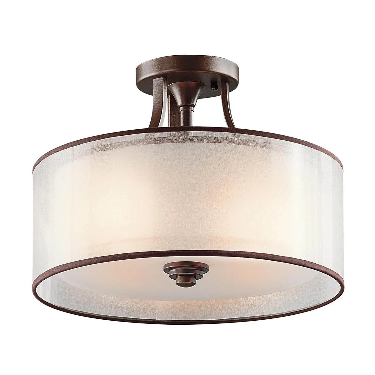 Kichler Lacey 3 Light Small Semi-Flush Fitting - Mission Bronze