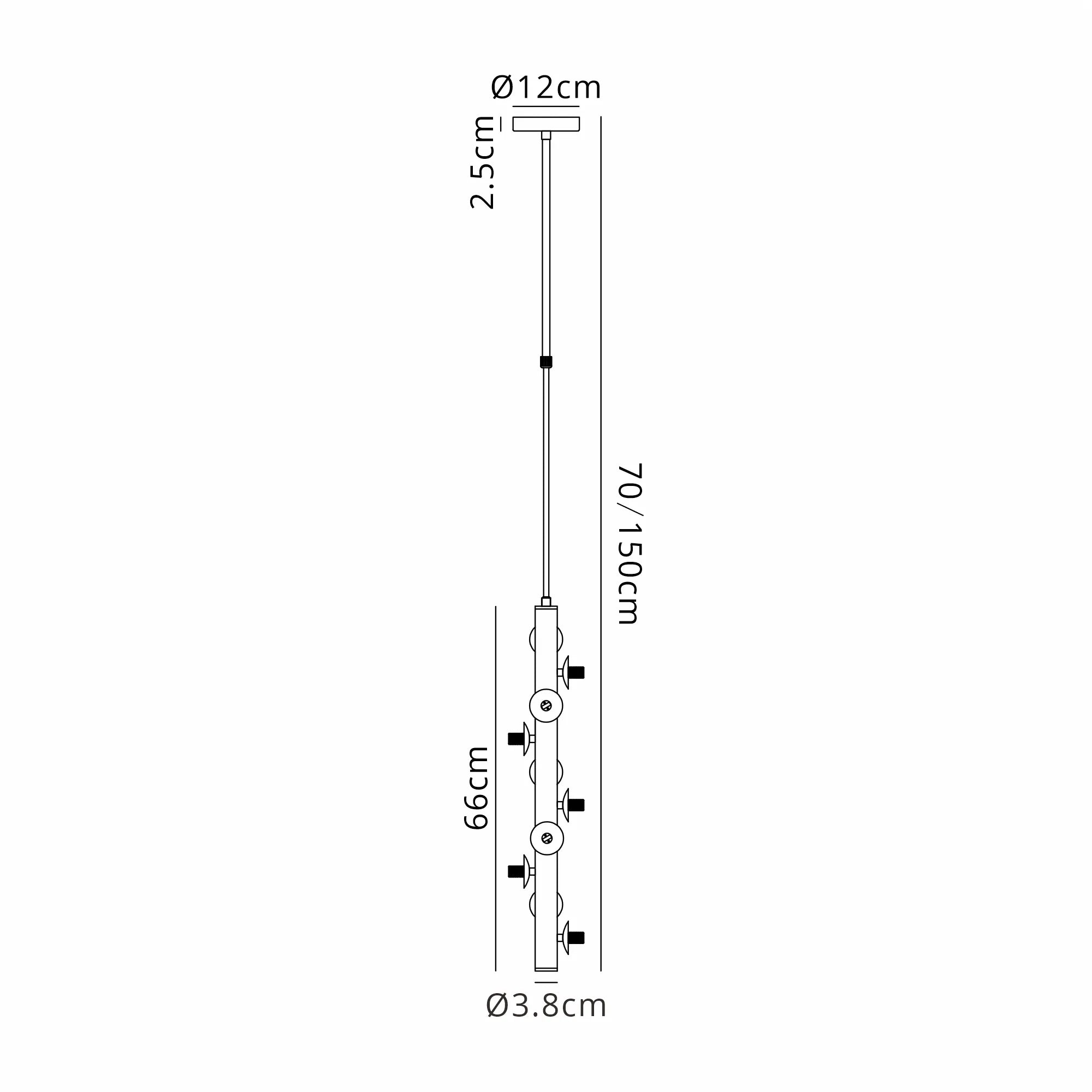 Deacon Vertical Linear Telescopic Pendant (Frame Only) 10 Light - Satin Gold