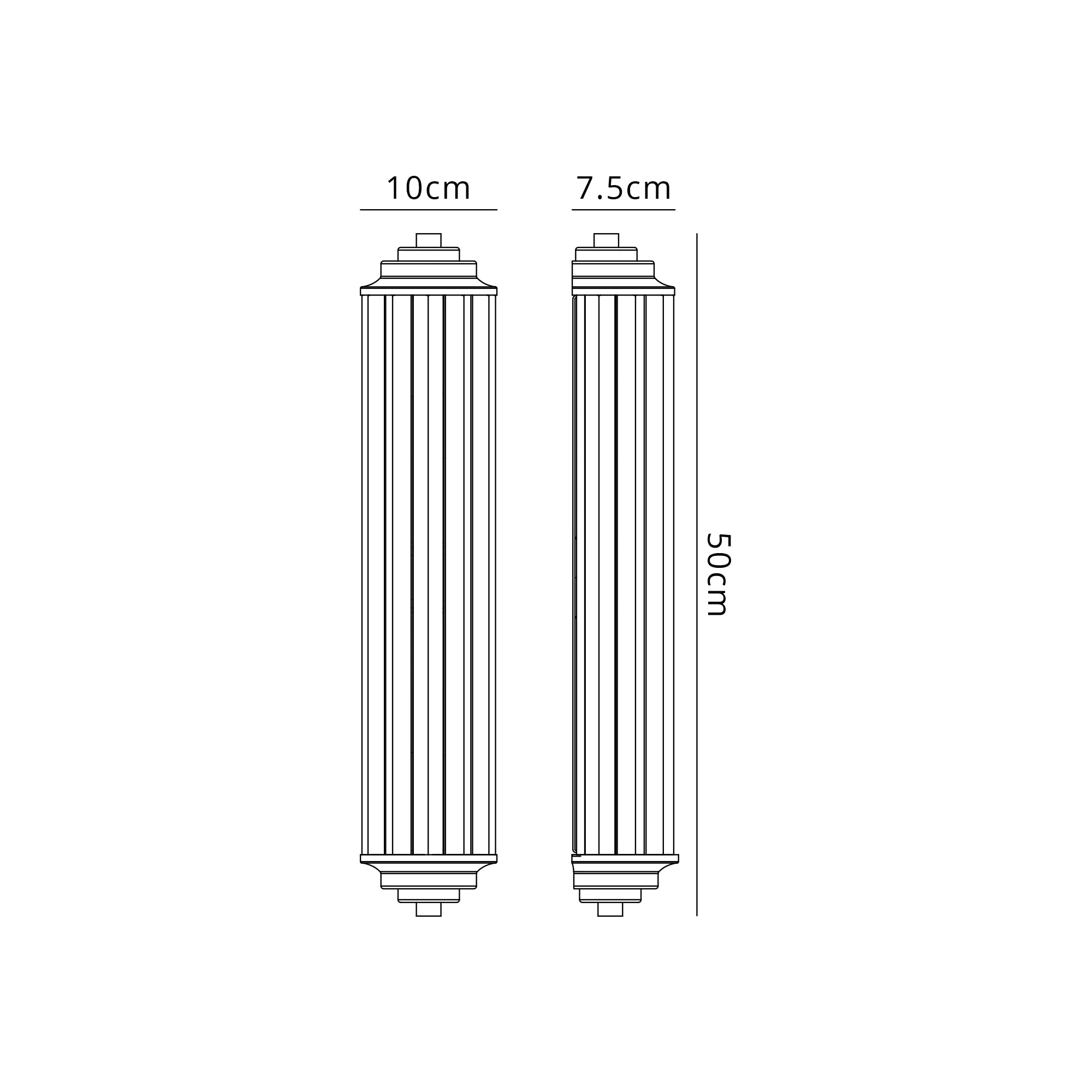 Fratton 2 Light Crystal Wall IP44 - Satin Black & Clear Crystal