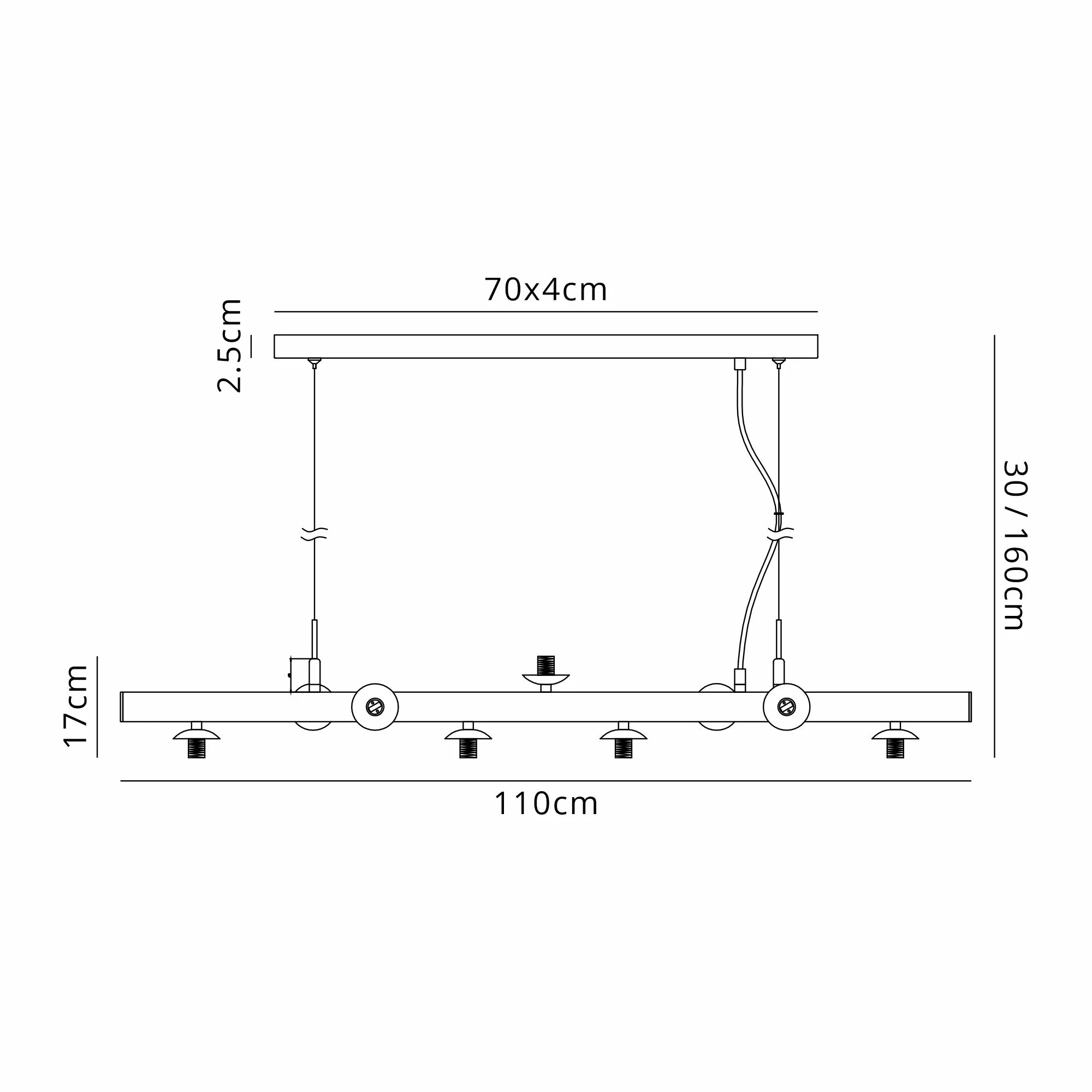 Deacon Linear Pendant (Frame Only) 9 Light - Satin Nickel