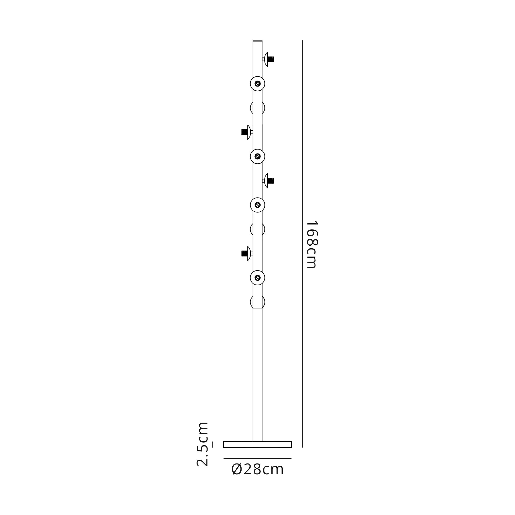 Deacon Floor Lamp Without Shade 1 Single Light - Satin Nickel