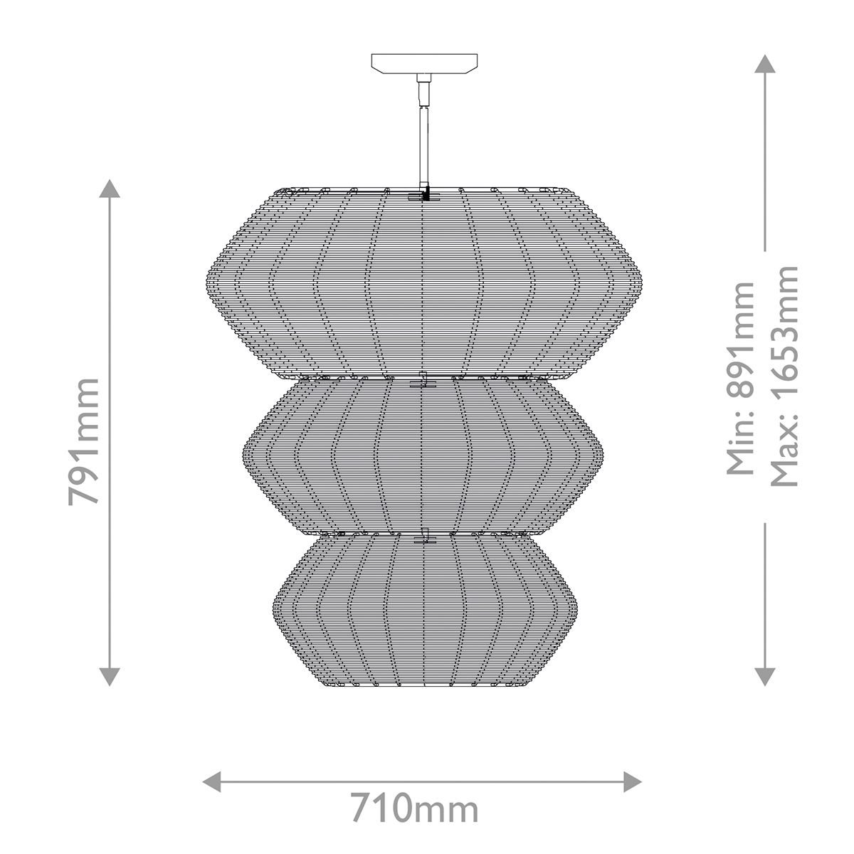 Quintiesse Luca 10 Light Multi Tier Chandelier - Black & Camel