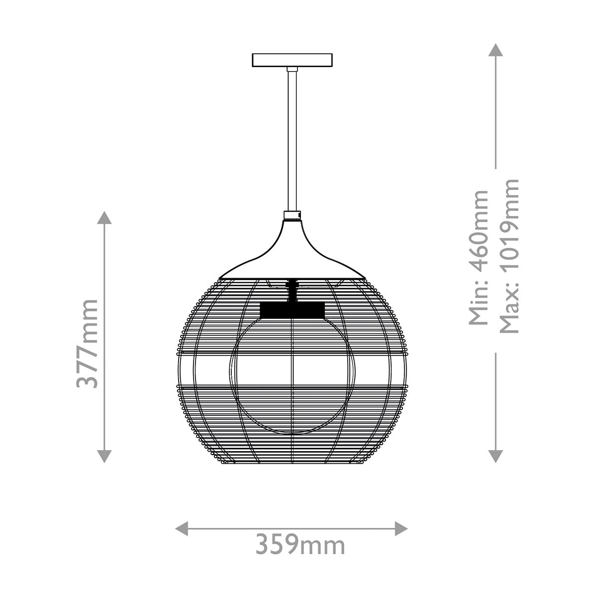 Quintiesse Maddox 1 Light Small Outdoor Pendant - Black & Camel