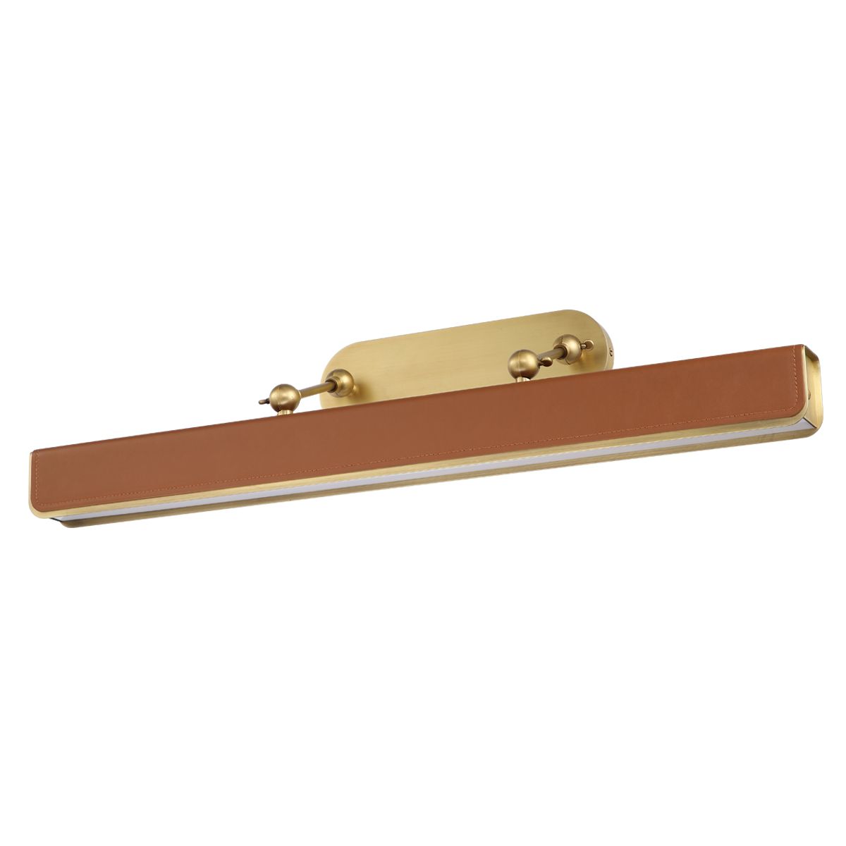 Quintiesse Valise Large LED Picture Light - Vintage Brass & Cognac Leather